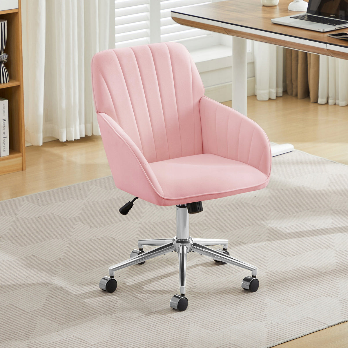 Pink Velvet Ergonomic Office Chair with 360 Swivel - 62x60x97 cm Packaging status original