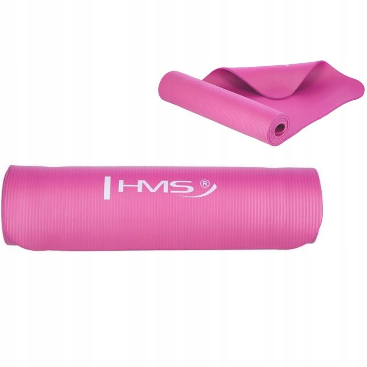Pink Yoga Exercise Mat Fitness Thick 1cm Non-Slip NBR Straps HMS