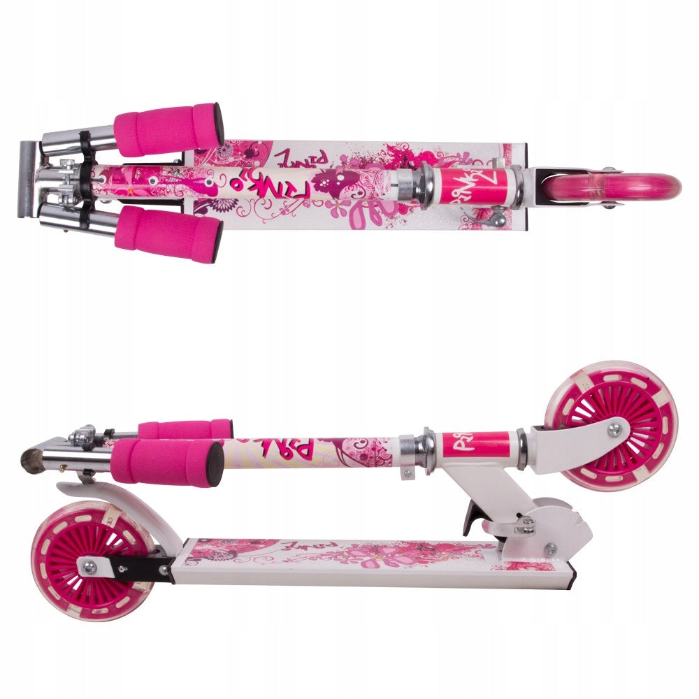 Pink scooter for children WORKER Pinki with glowing LED wheels Brand Worker