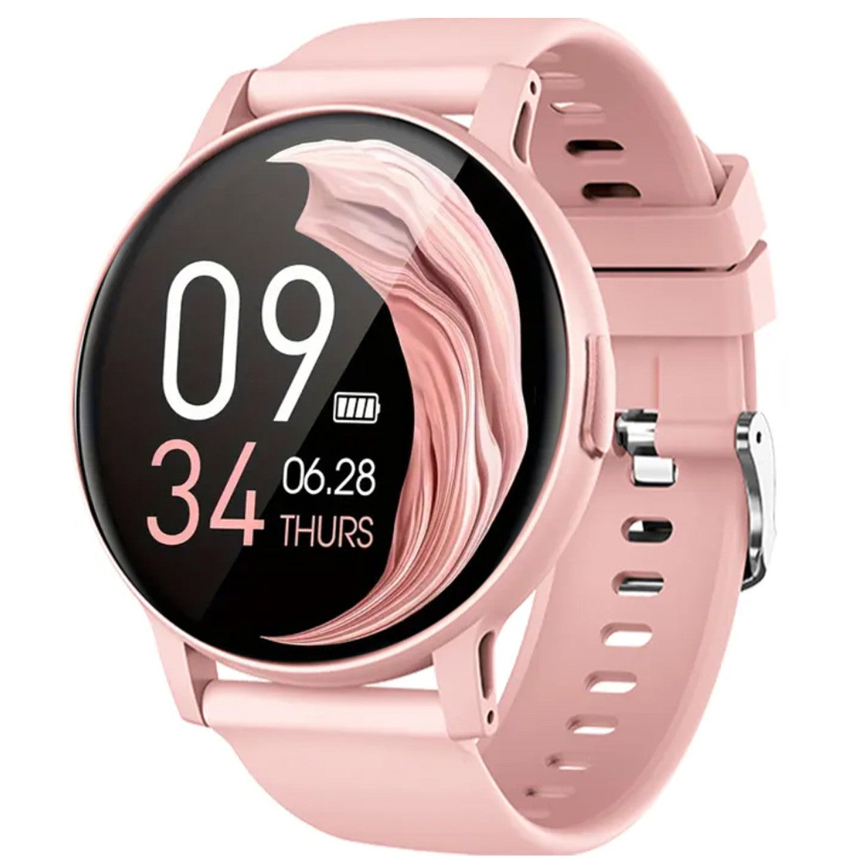 Pink smartwatch with heart rate monitoring and pedometer Brand no brand