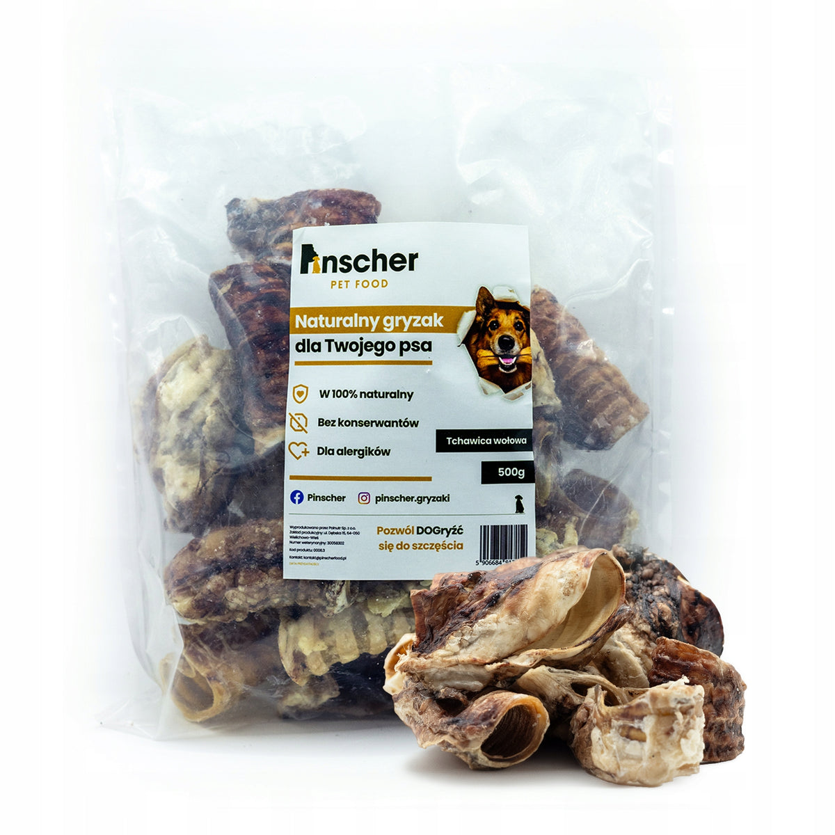 Pinscher Natural Beef Trachea Teether 500 g