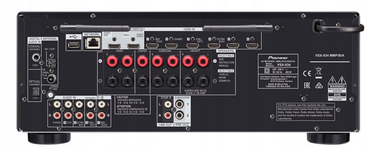 Pioneer VSX-934, 7.2, Dolby Atmos, AirPlay 2, black - Receiver