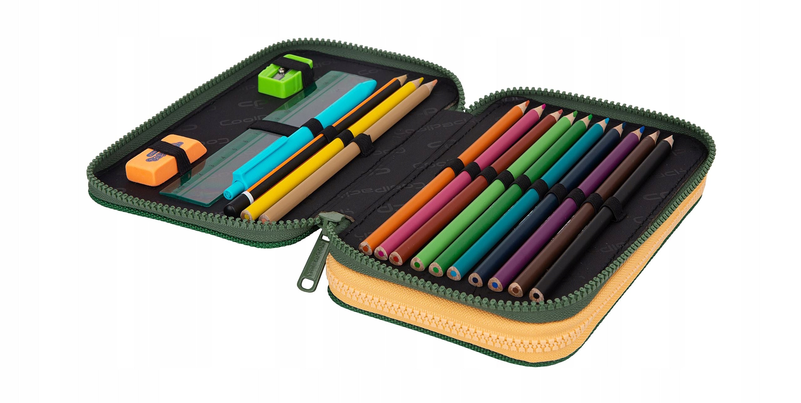 Formelles Federmäppchen mit zwei Fächern und Zubehör CoolPack Jumper 2 Toucans F066662 