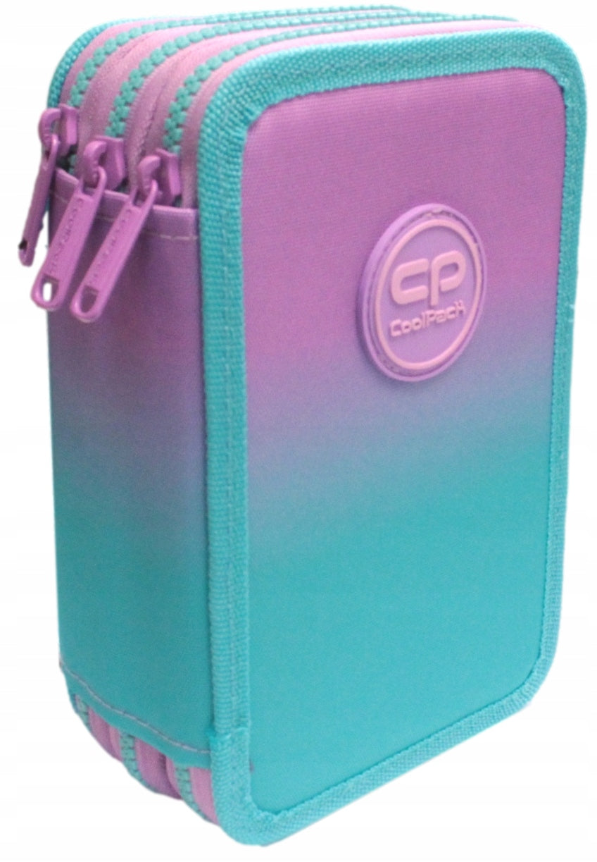 Formelles Federmäppchen mit drei Fächern und Zubehör CoolPack Jumper 3 Gradient Blueberry E67505 