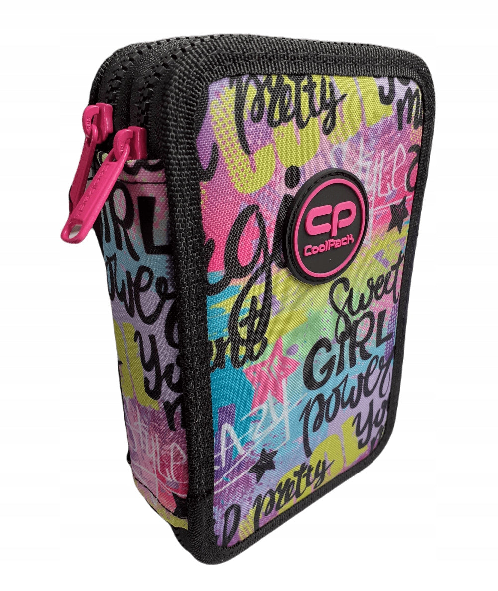 Formelles Federmäppchen mit zwei Fächern und Zubehör CoolPack Jumper 2 Girl Power E66515 