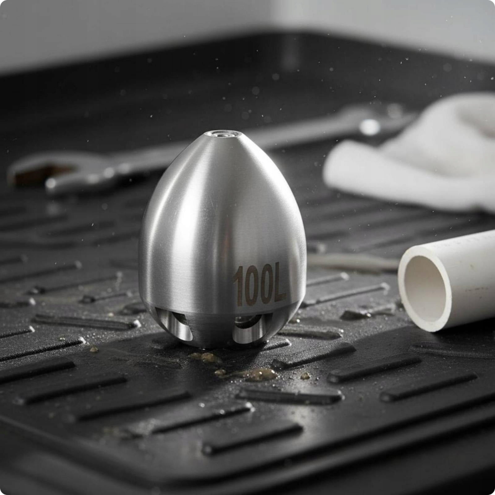 Pipe Cleaning Stainless Steel Water Jet Attachment High 60L Egg Nozzle 2 Brand no brand