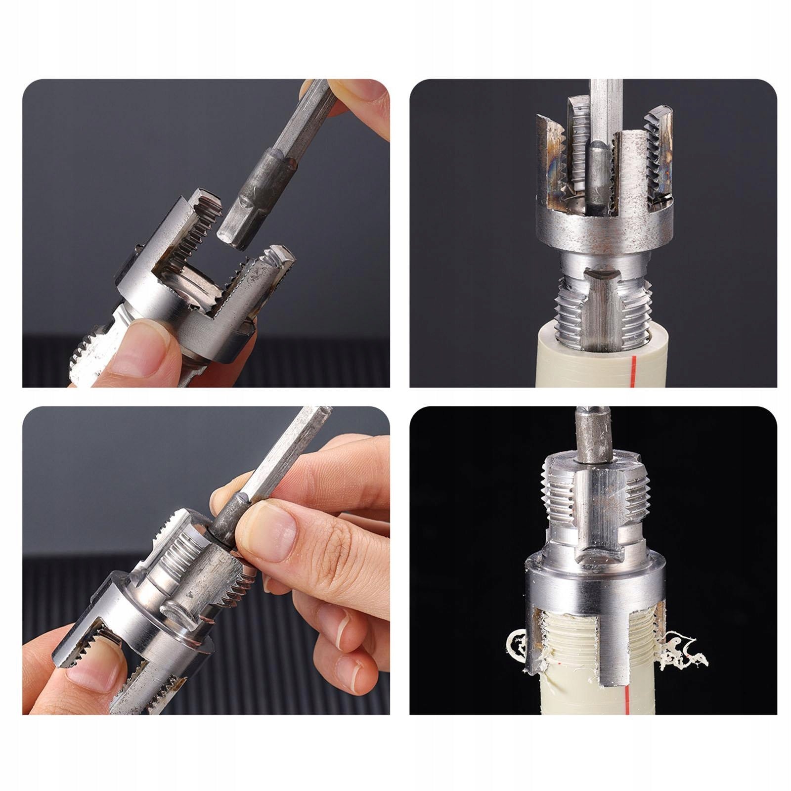 Pipe Threader Easy to Use Practical Internal External 6 point 2.4cmx5.2cm Packaging status original