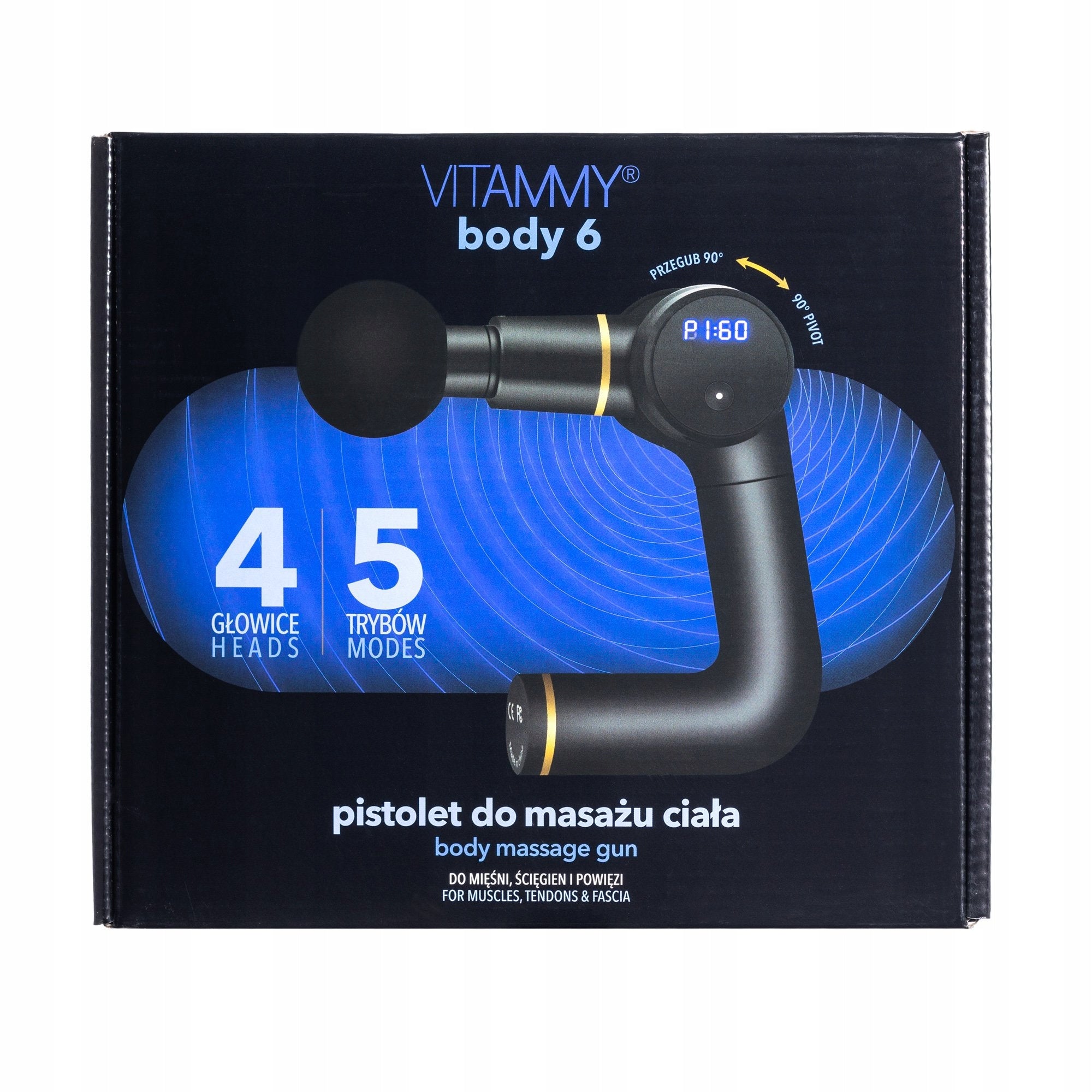 Pistolet do masażu Gun Vitammy Body 6 Czarny + Gratis Brand VITAMMY