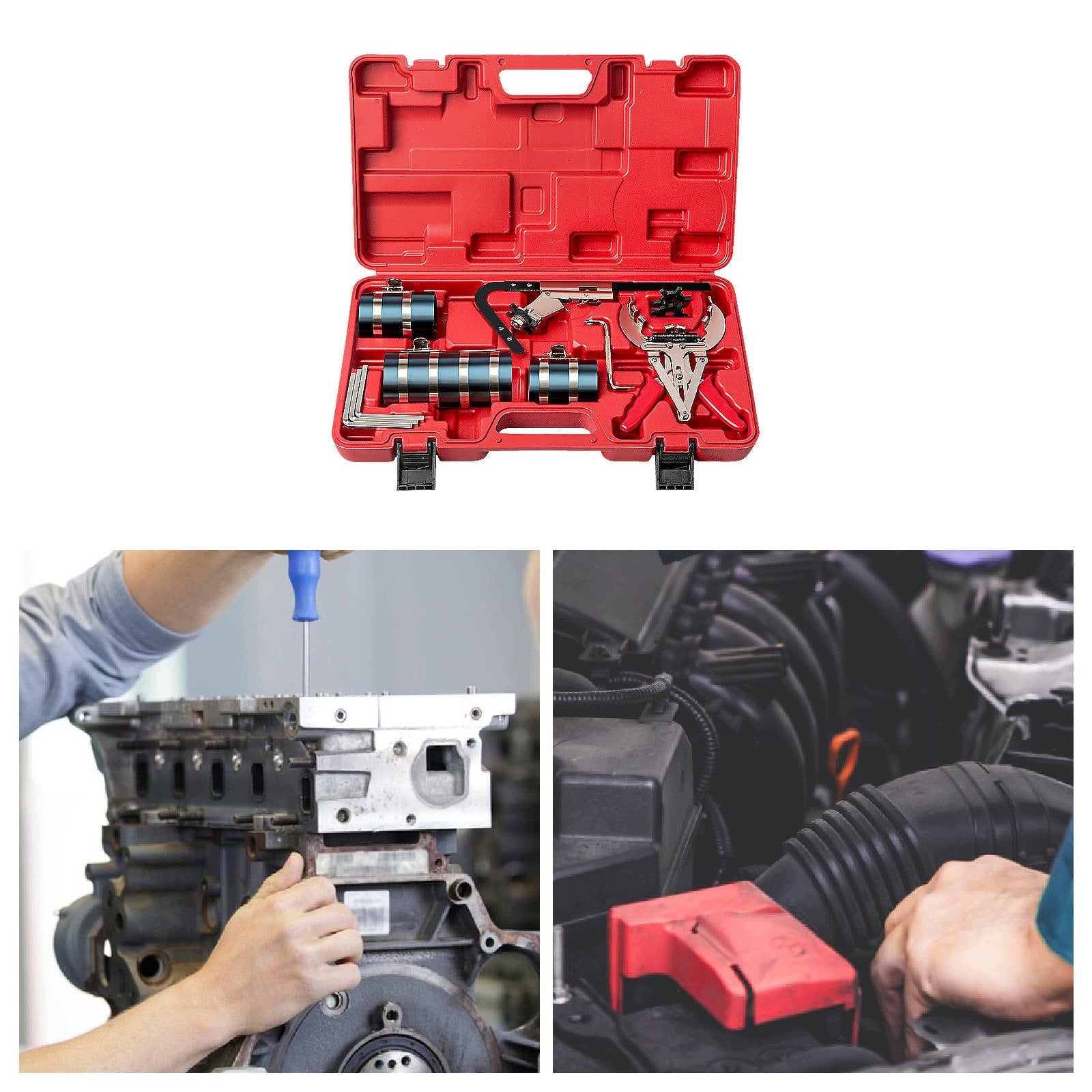 Piston Ring Compressor Set Compatible Easy Storage Alloy Cleaning 6 Inch