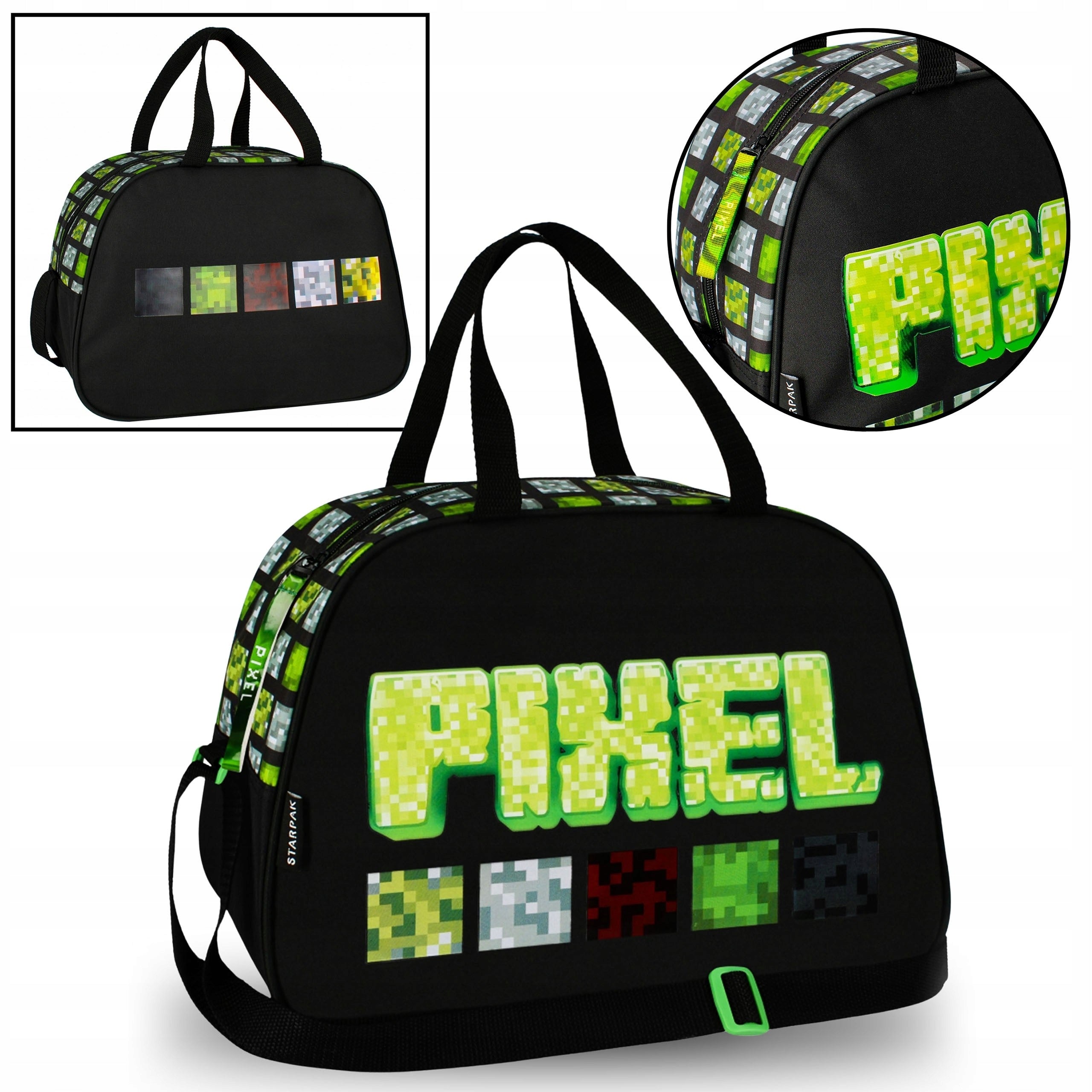 Pixel MINECRAFT roomy gym bag WF travel shoulder bag FOR PLAYER