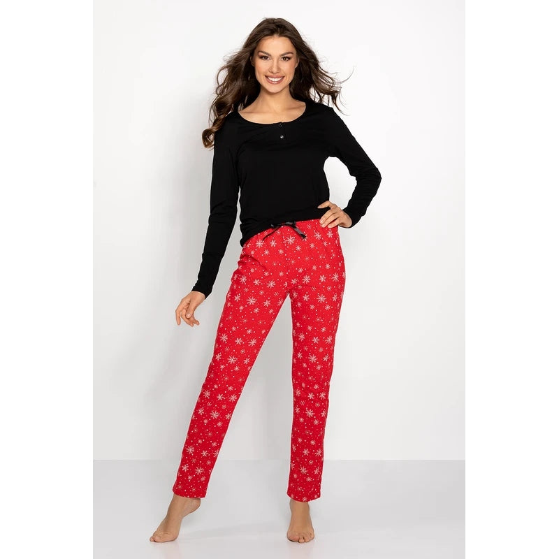 Pyjama für Damen Momenti Per Me Christmas Time 61592, rot 