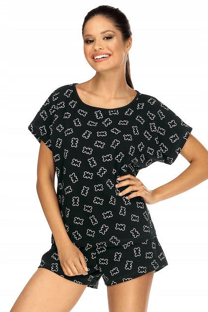 Pyjama für Damen Lorin, schwarz 