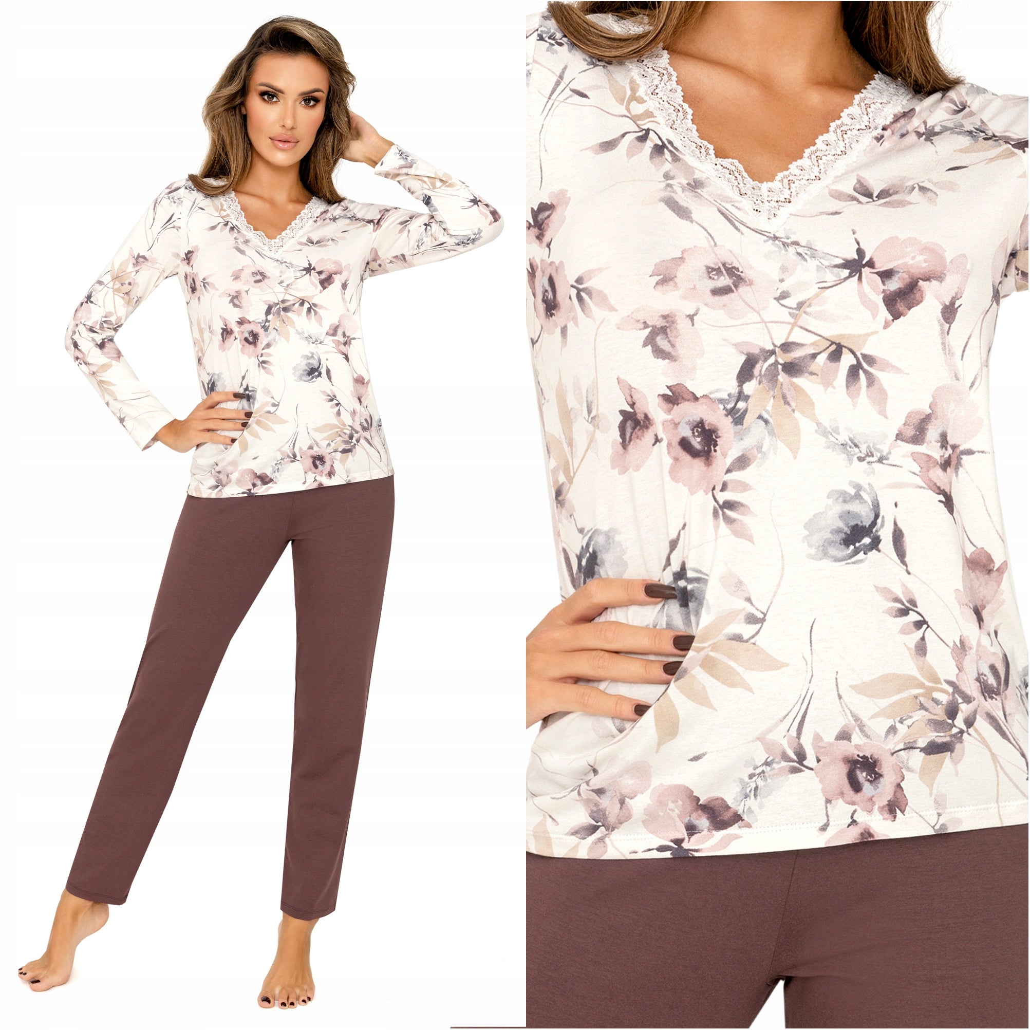 Pyjama für Damen Belinda, braun 