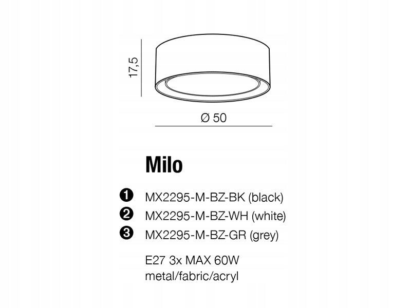 Azzardo lubinis šviestuvas Milo AZ2317