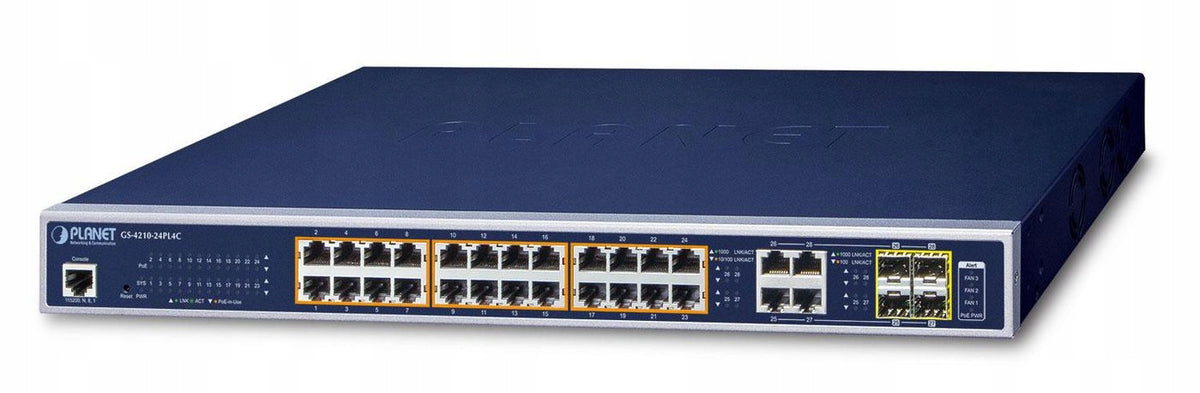 Planet 24-Port Managed 802.3at POE+ Gigabit Switch