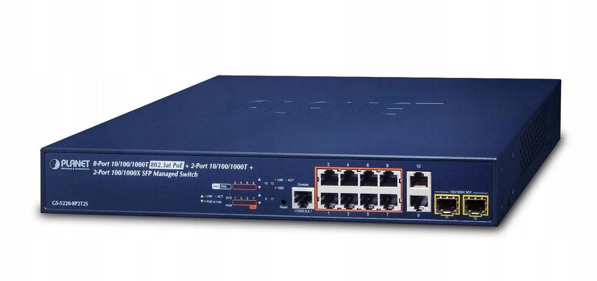 Planet 8-Port Gigabit Ethernet PoE Switch