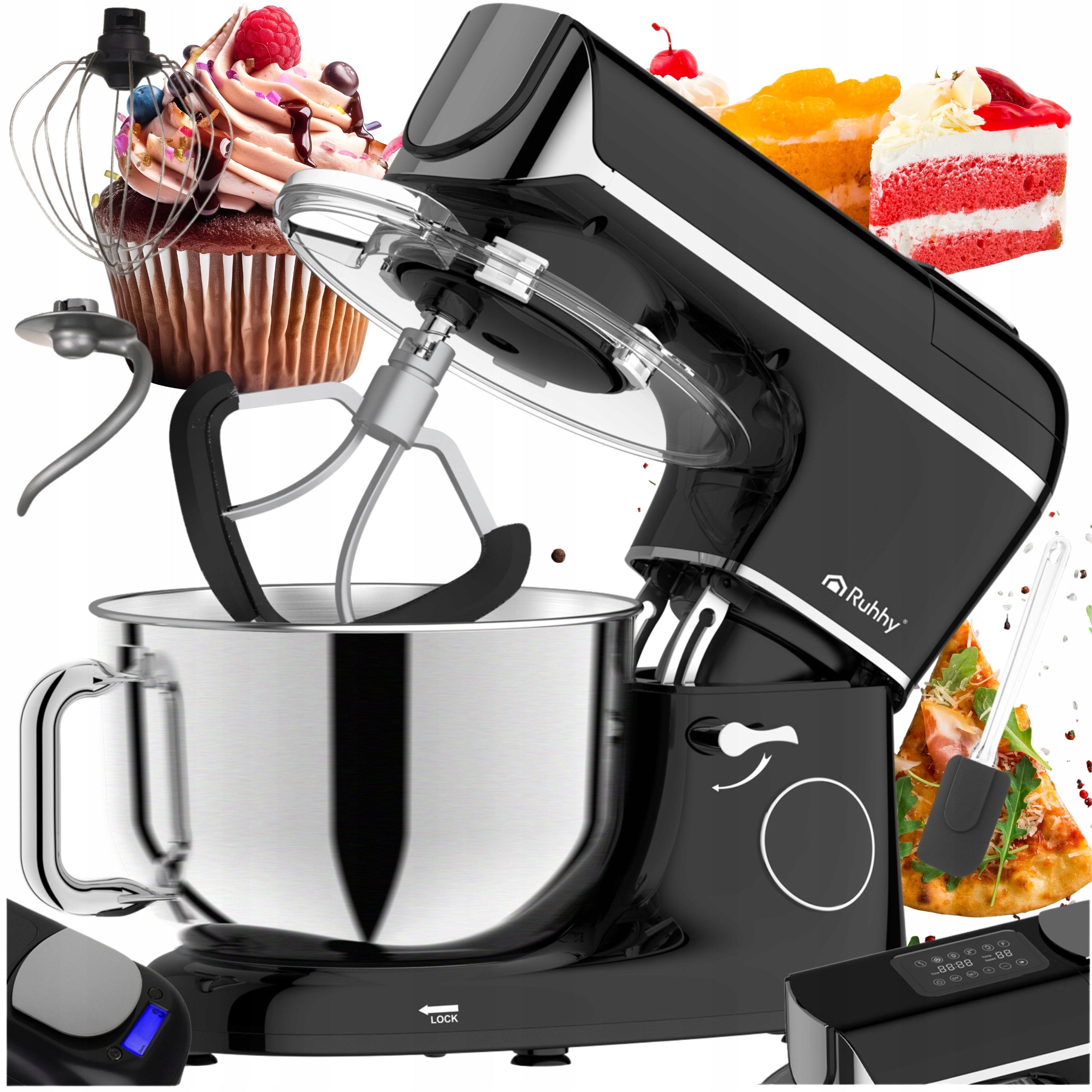 Planetary Food Processor Heated Bowl 5,5l Weight Timer Akcesoria Freebie
