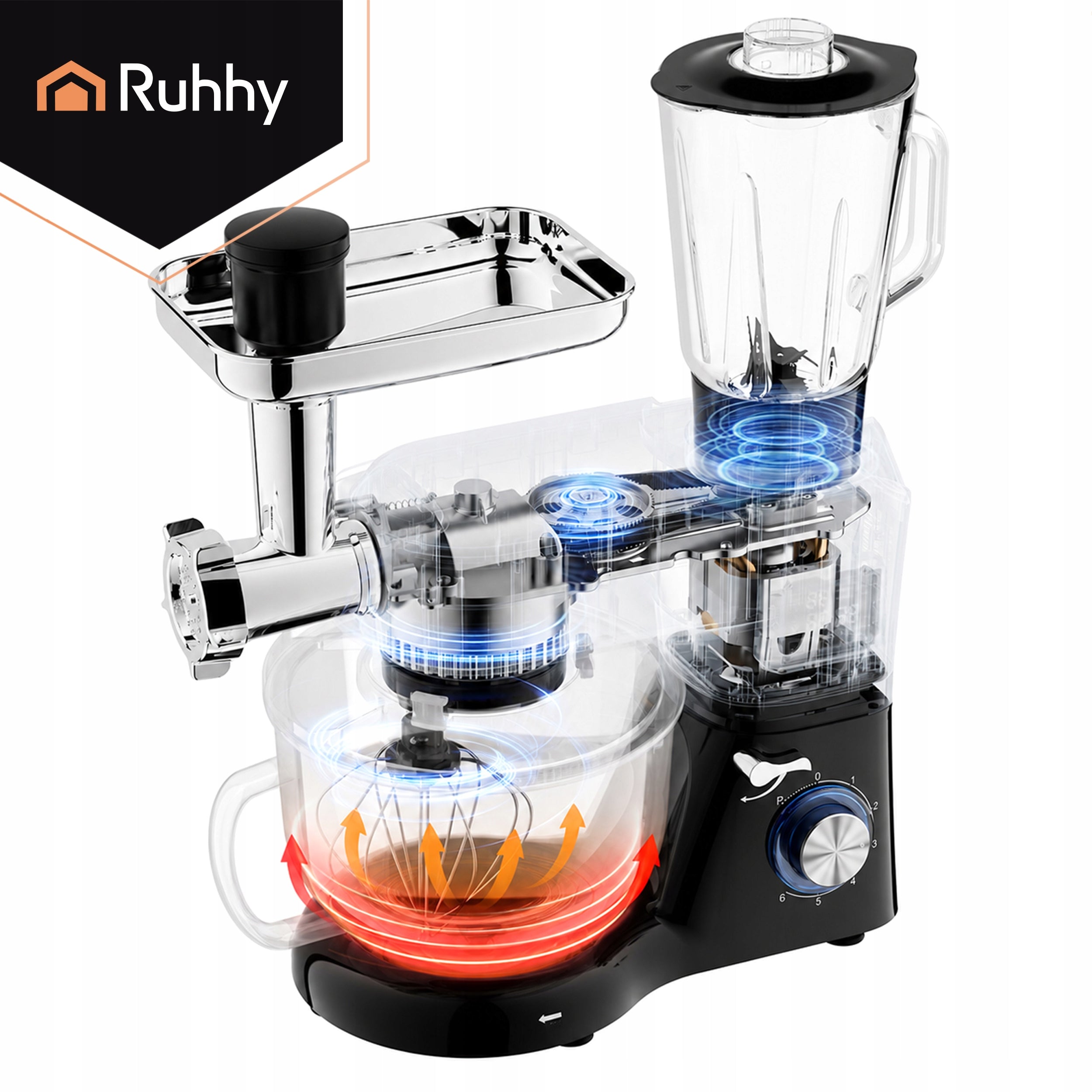 Planetary Food Processor Heated Bowl 6,2L 14in1 Blender Machine Powerful Packaging status original