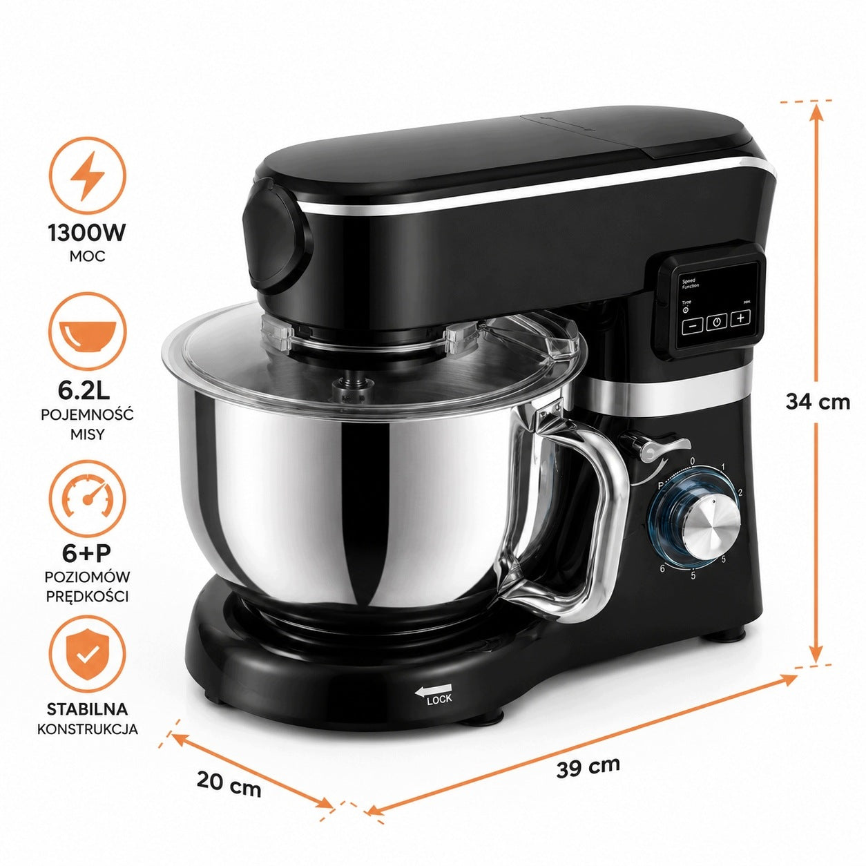Planetary Food Processor Heated Bowl 6,2L Blender Machine Powerful 14in1 Manufacturer code Robot kuchenny z podg. misą + blender