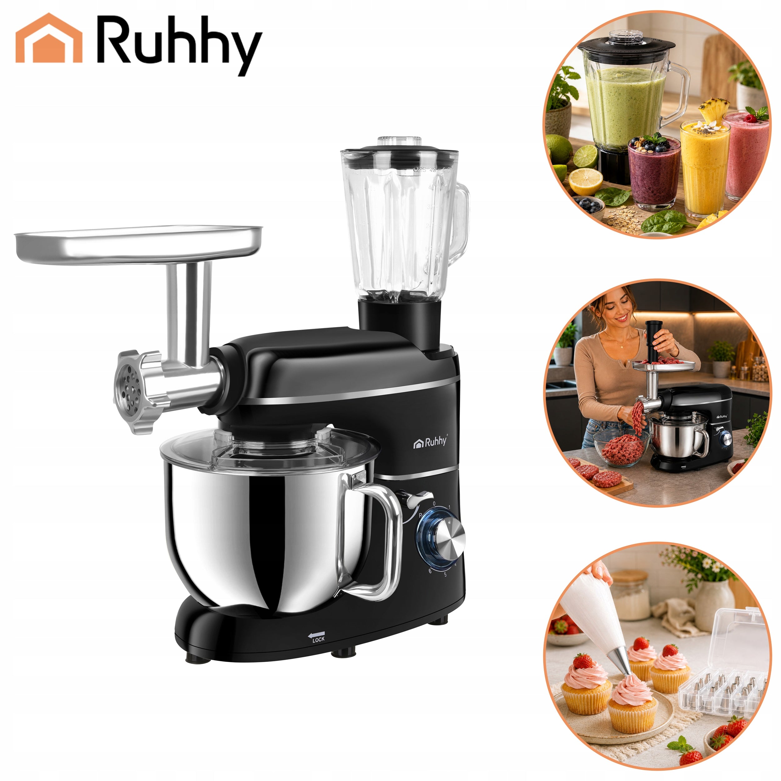Planetary Food Processor Multifunctional with Bowl 6,2 L Blender Machine 3in1 Manufacturer code 16747