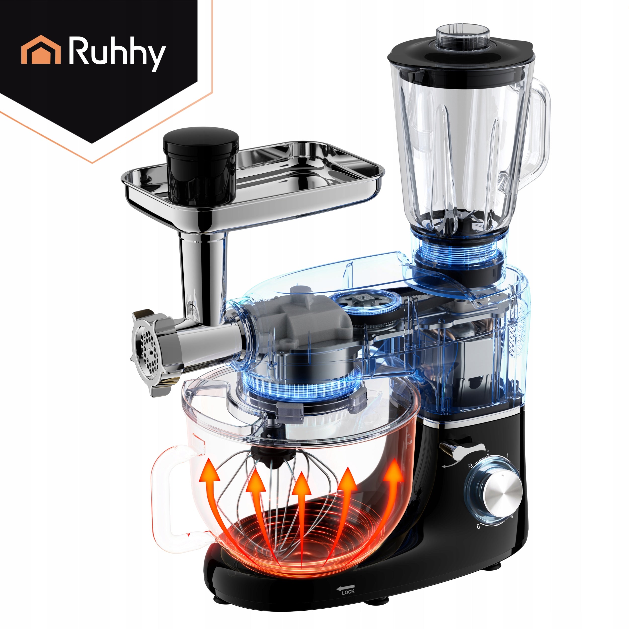Planetary Food Processor Multifunctional with Bowl 6,2 L Blender Machine 3in1 Packaging status original