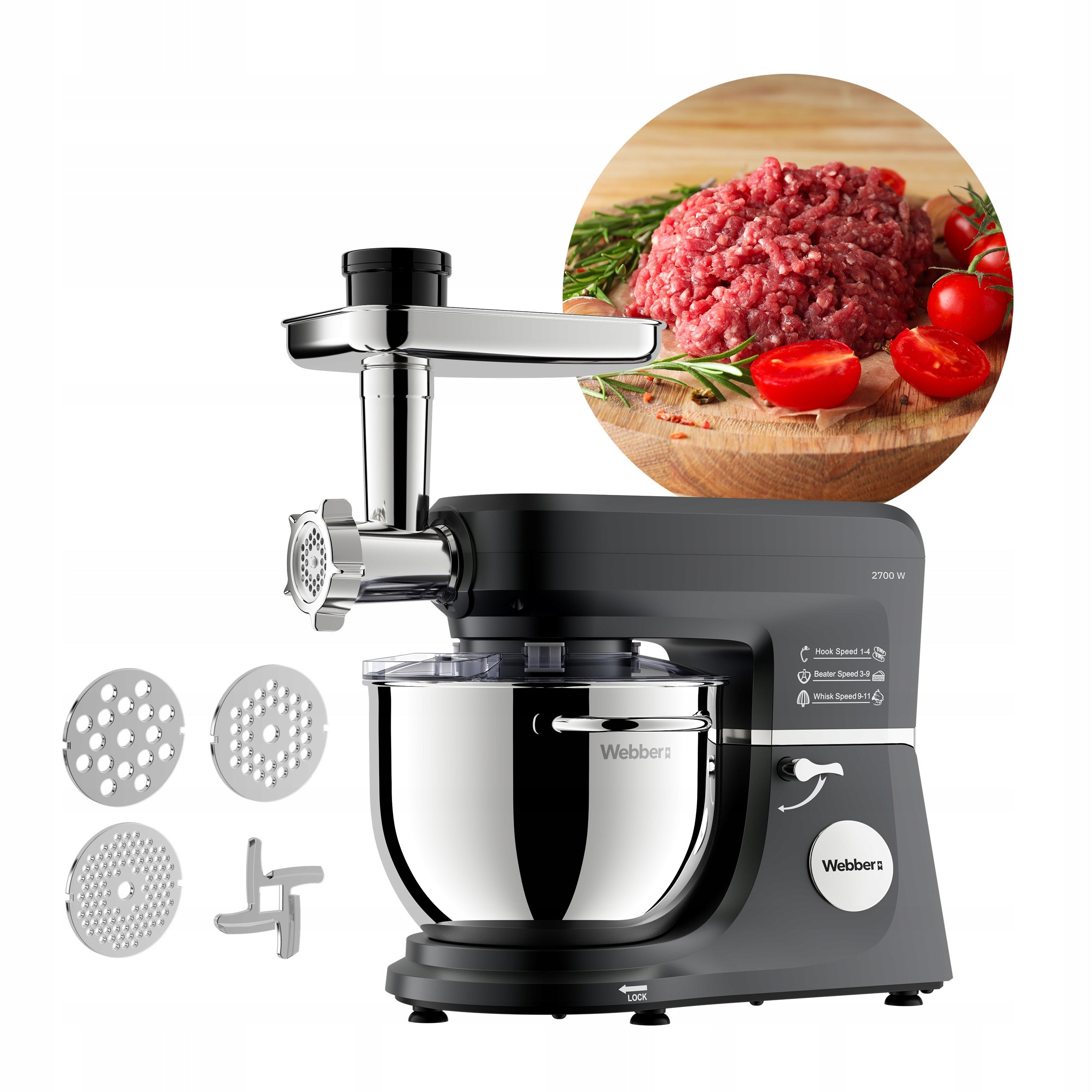 Planetary Food Processor Webber SM17 2700W Bowl 7L Multifunction Mixer Manufacturer code SM17