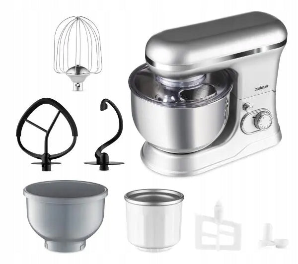 Planetary Food Processor Zelmer ZKR1360 1200W Ice Cream Attachment Silver