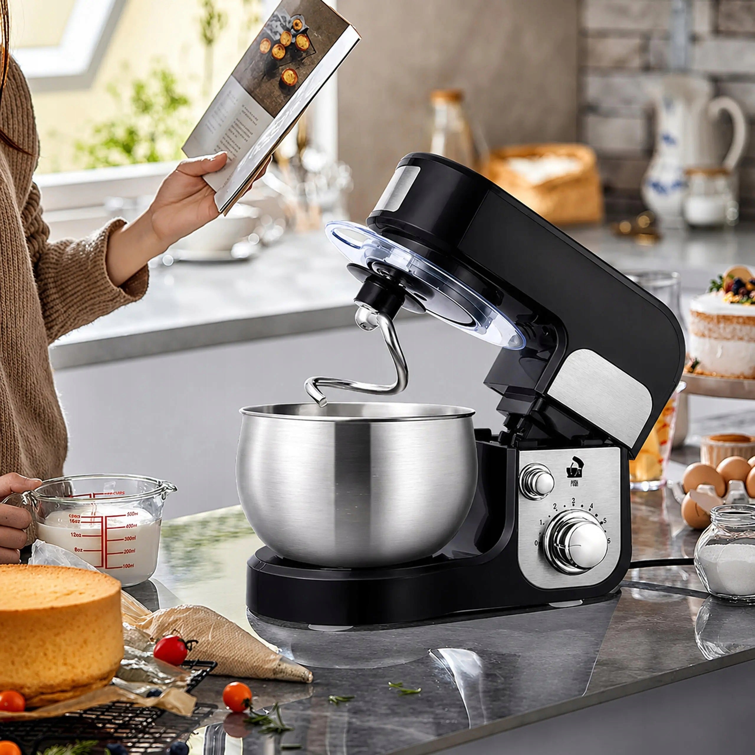 Planetary Food Processor with Bowl 3L Multifunctional Mixer 3in1 700W Real Dominant color multicolor