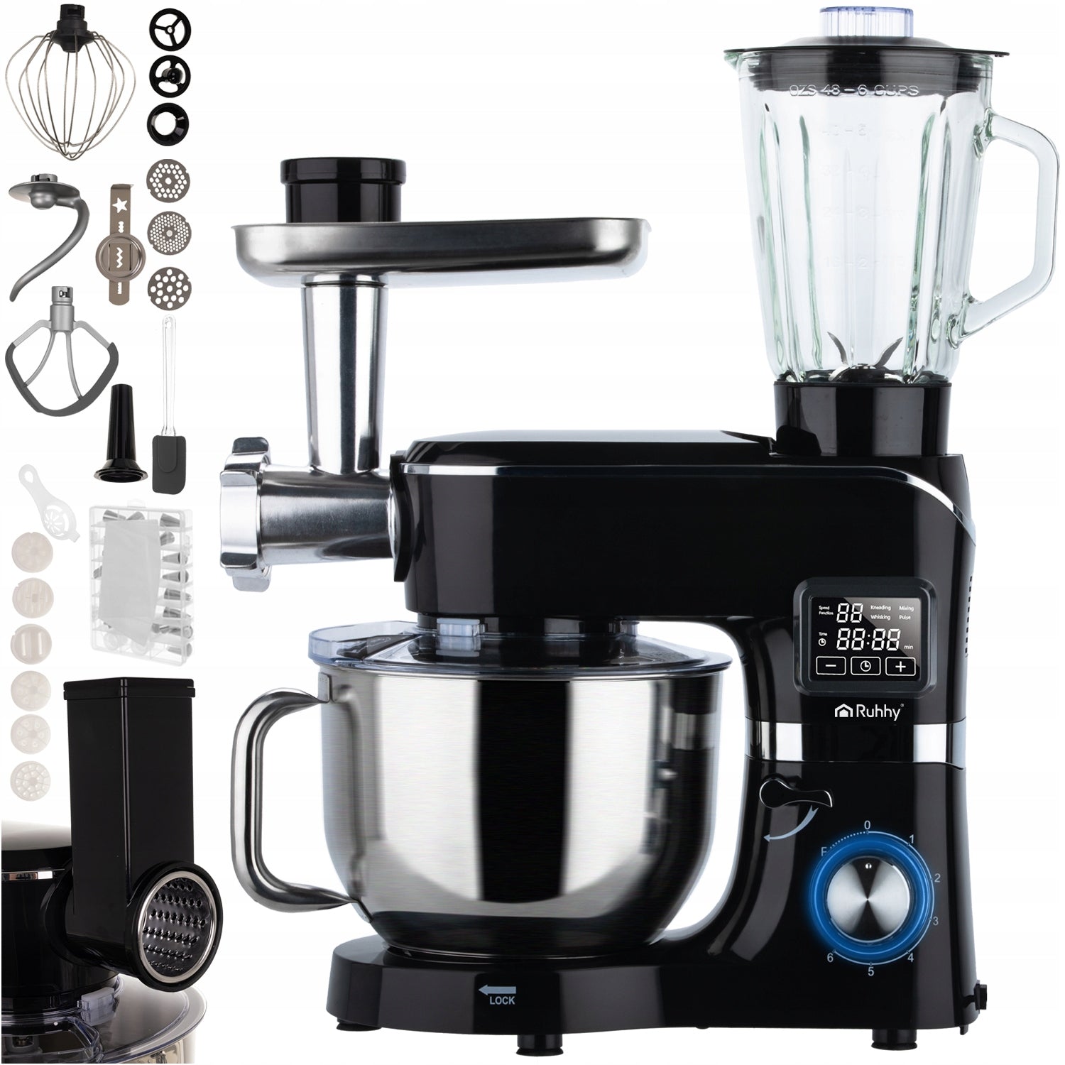 Planetary Food Processor with Heated Bowl 6,2L Multifunctional + Blender
