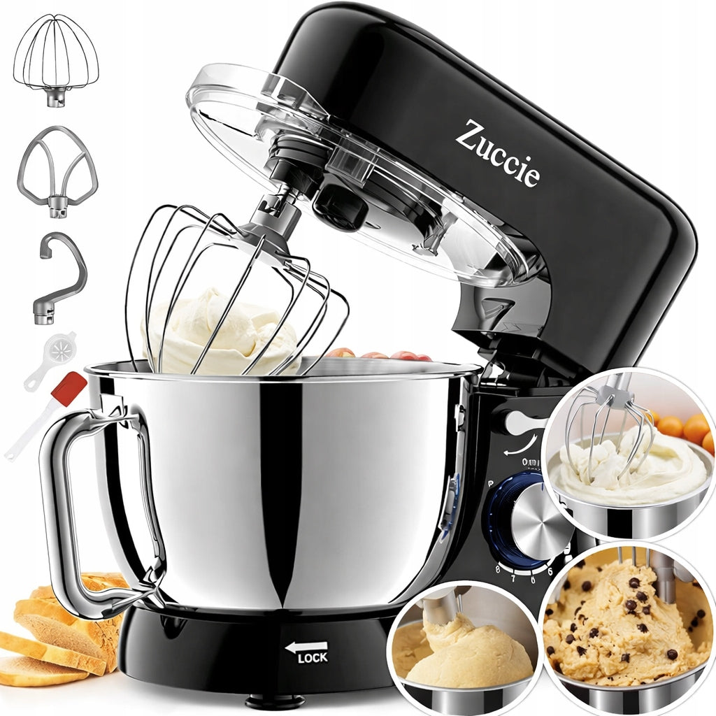 Planetary Mixer 1000W Steel Bowl 5L 8 Gears Black For Cake