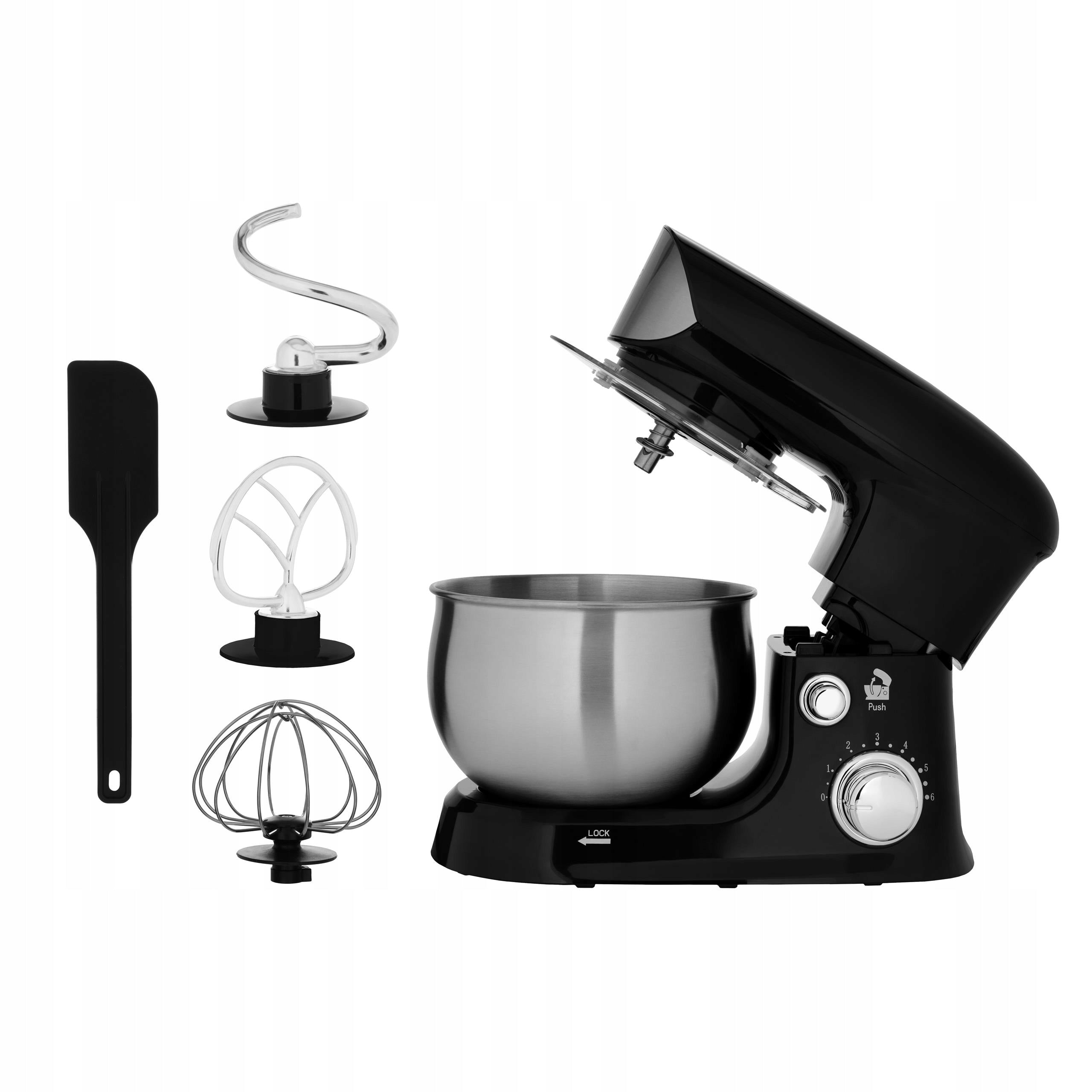 Planetary Robot Kitchen Mixer 1200W Bowl 3L Black Powerful 6 Speeds 3in1 Brand no brand
