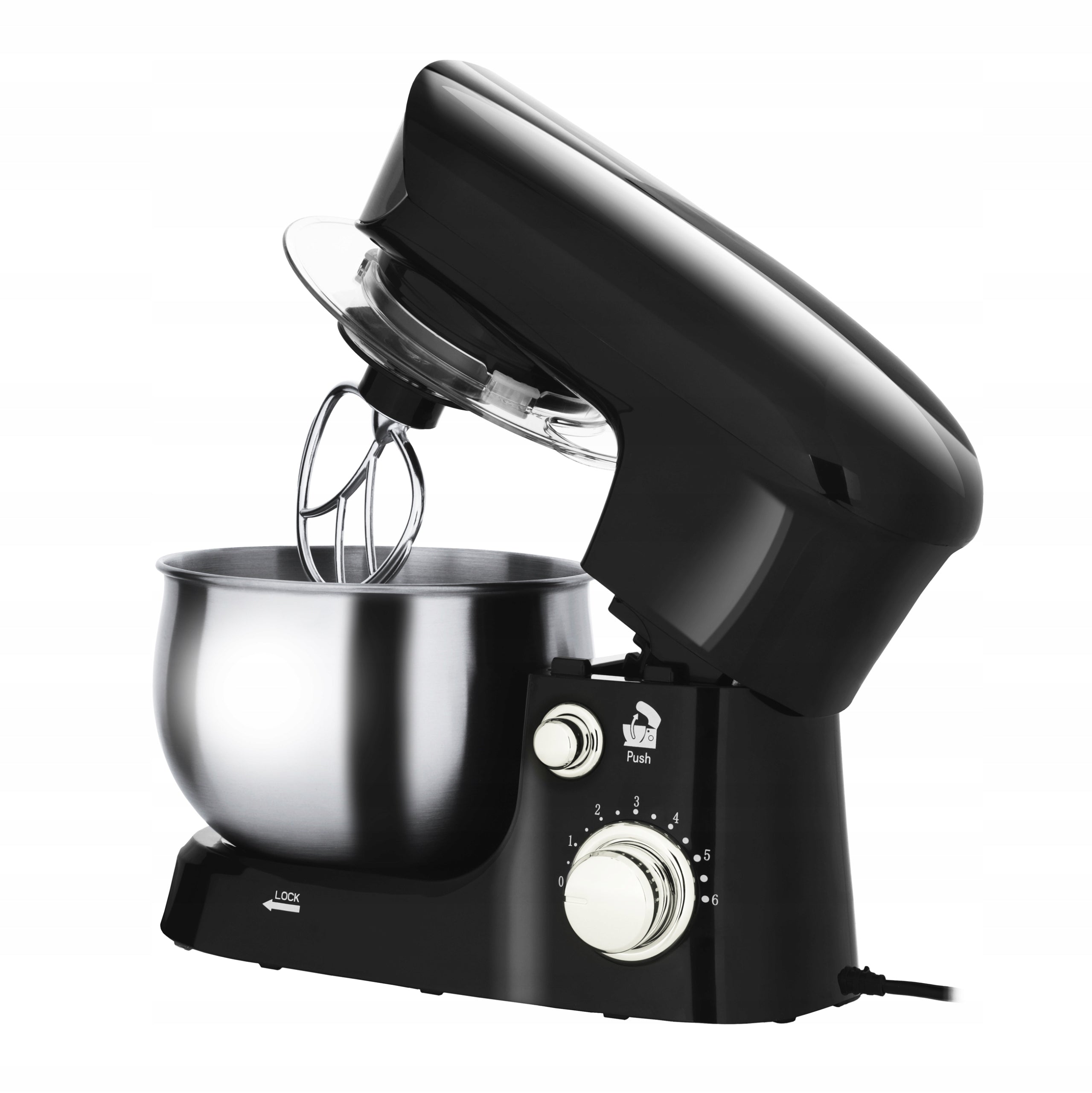 Planetary Robot Kitchen Mixer 1200W Bowl 3L Black Powerful 6 Speeds 3in1