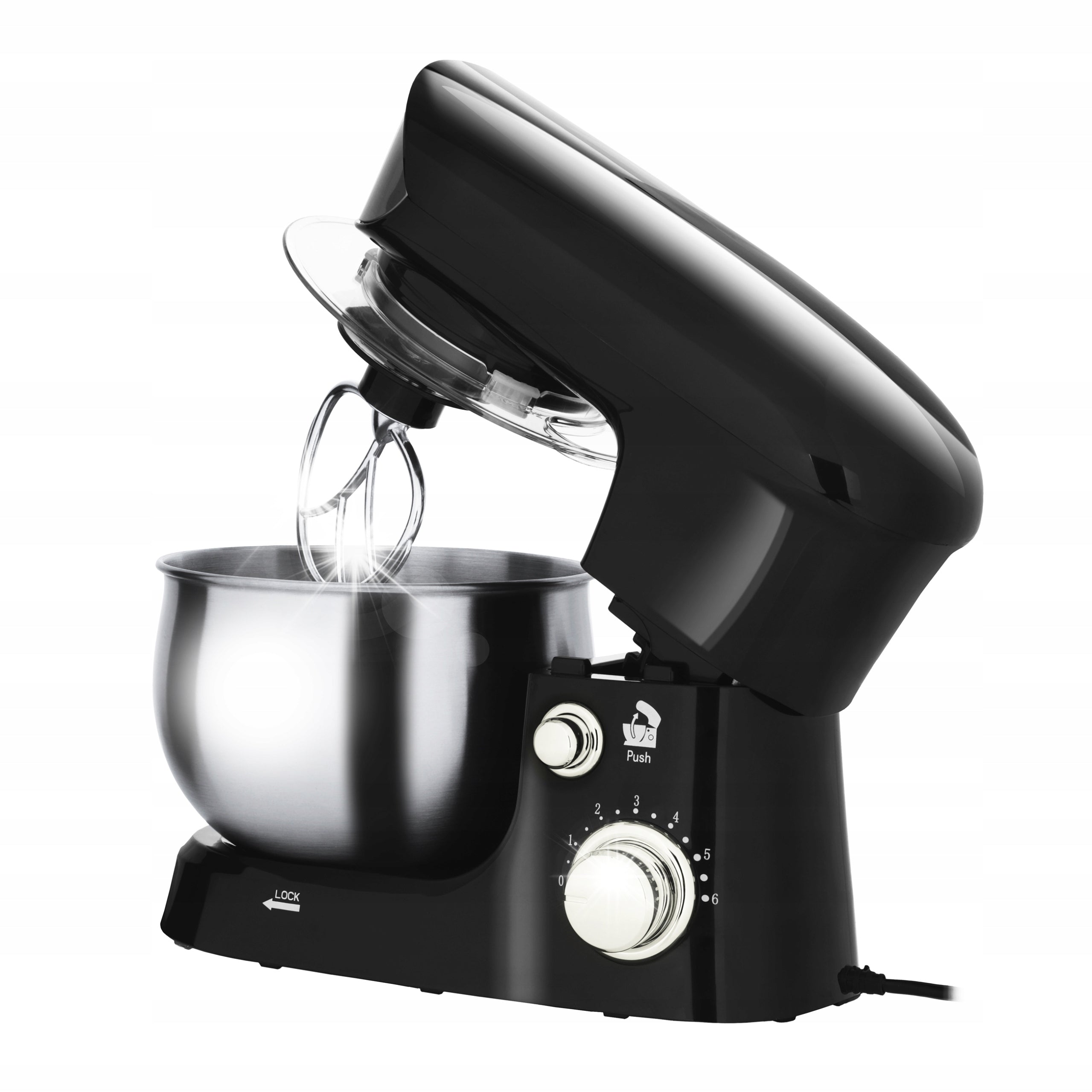 Planetary Robot Kitchen Mixer 1200W Bowl 3L Black Powerful 6 Speeds 3in1