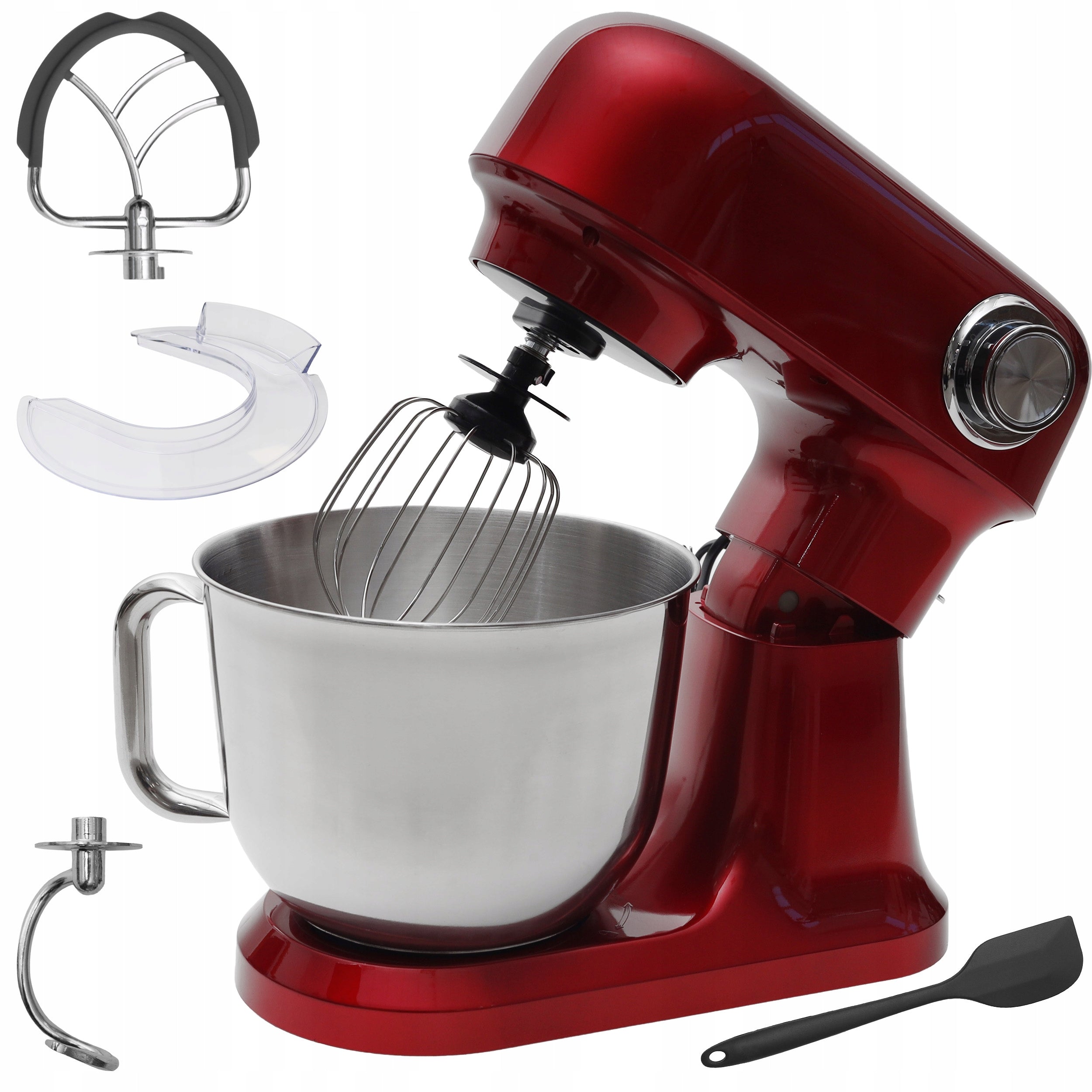 Planetary Robot Kitchen Mixer Bowl 5l 1500W Silicone Spatula Red