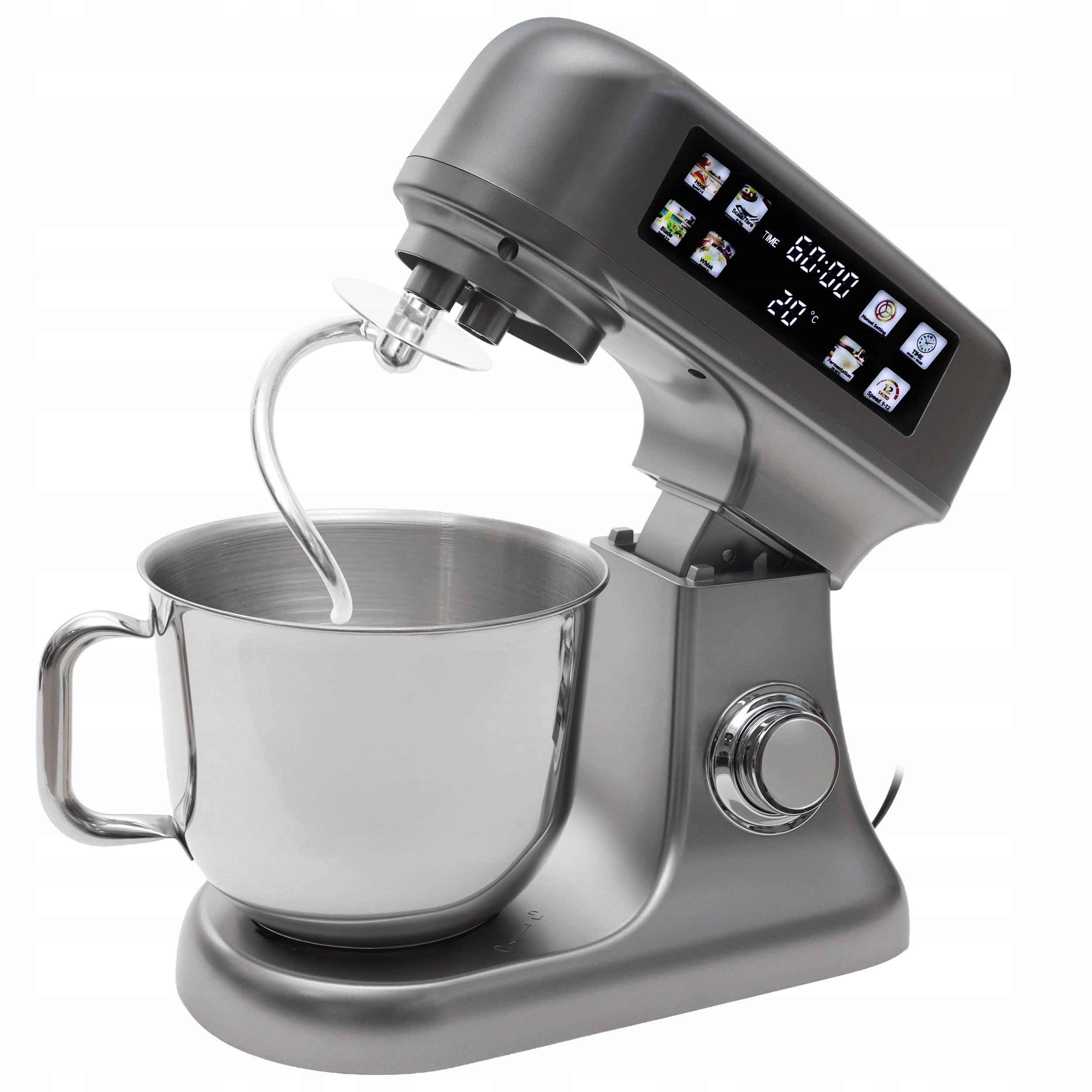 Planetary Robot Kitchen Mixer Bowl 6l Panel LED Fermentation Weight Silver Packaging status original