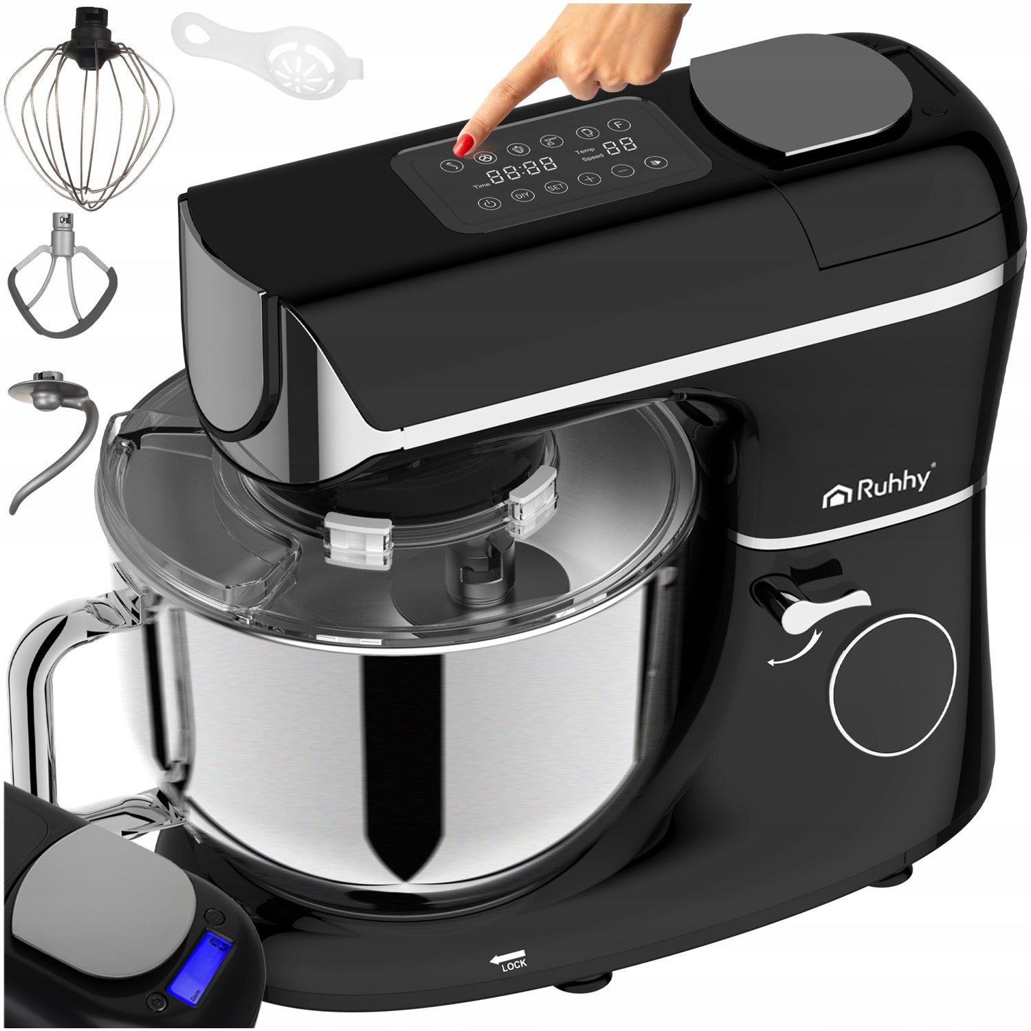 Planetary Robot Kitchen Mixer Multifunctional Heated Bowl Weight Timer