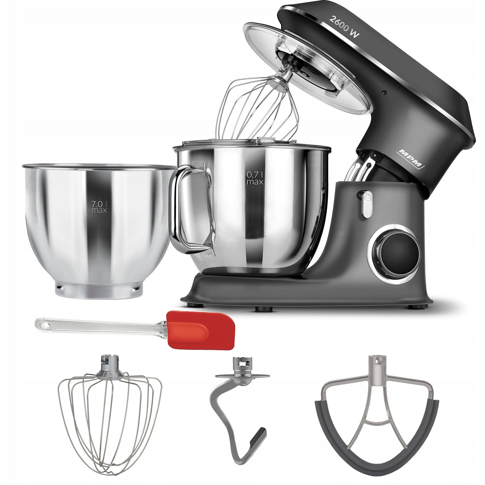 Planetary food processor 2 bowls included MPM PROFESSIONAL POWERFUL 2600 W