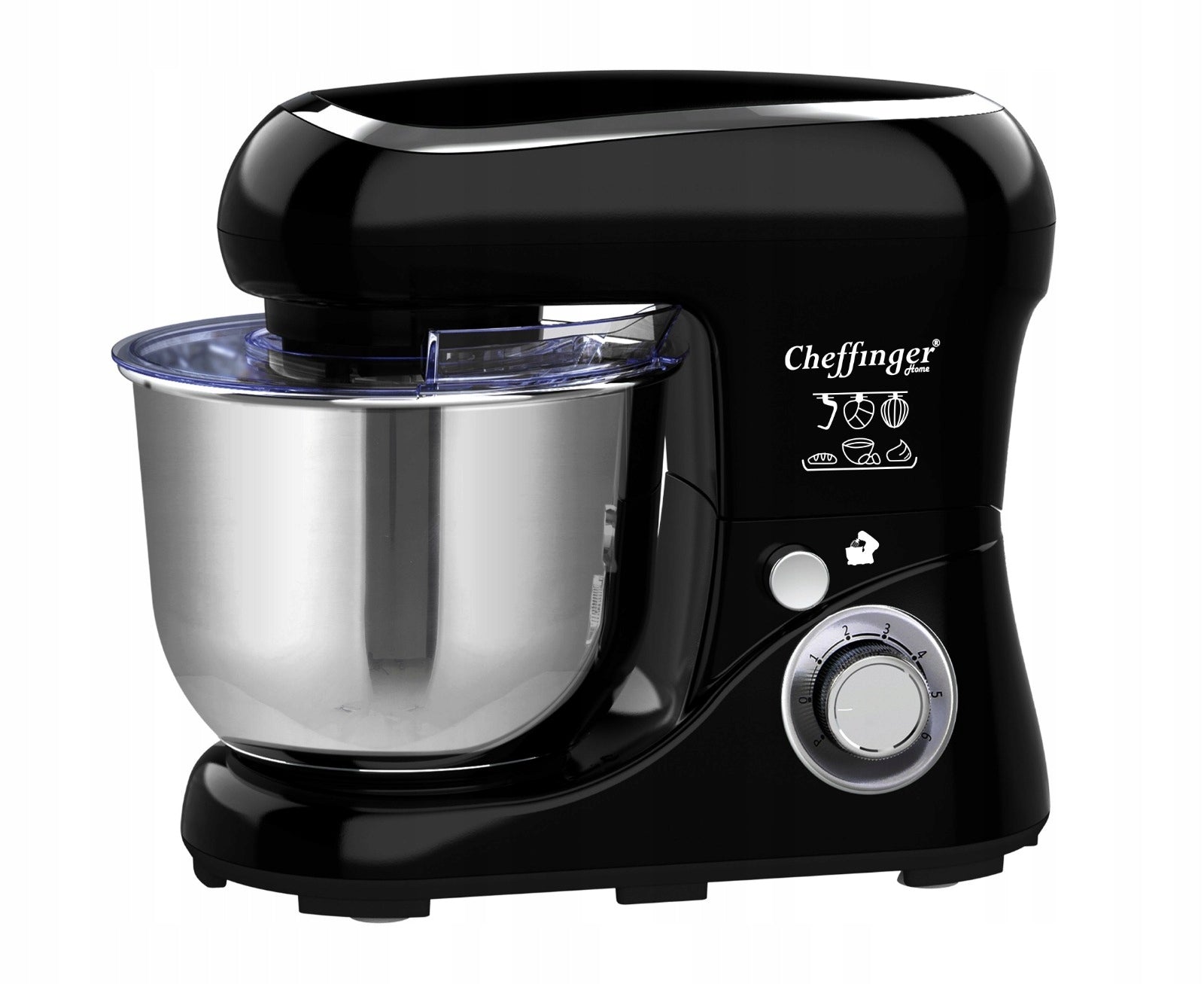 Planetary food processor Cheffinger 1600 W black 6,5l stainless steel Manufacturer code cf sm 650 b