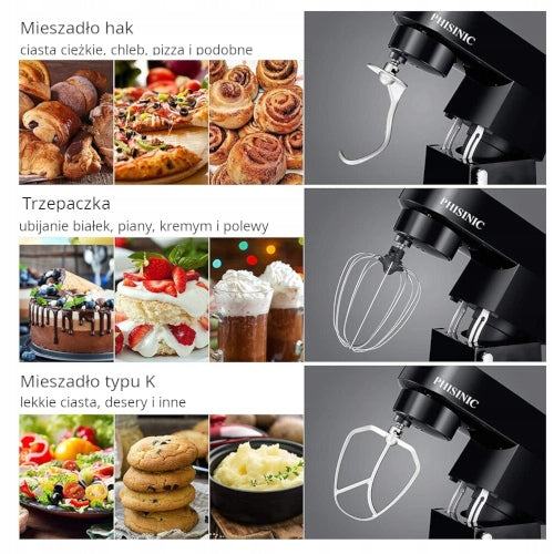 Planetary food processor PHISINIC 1800 W metal body, bowl 6,5 L strong Brand no brand