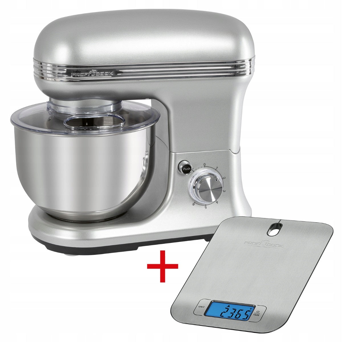 Planetary food processor ProfiCook PC-KM 1222 W silver + weight