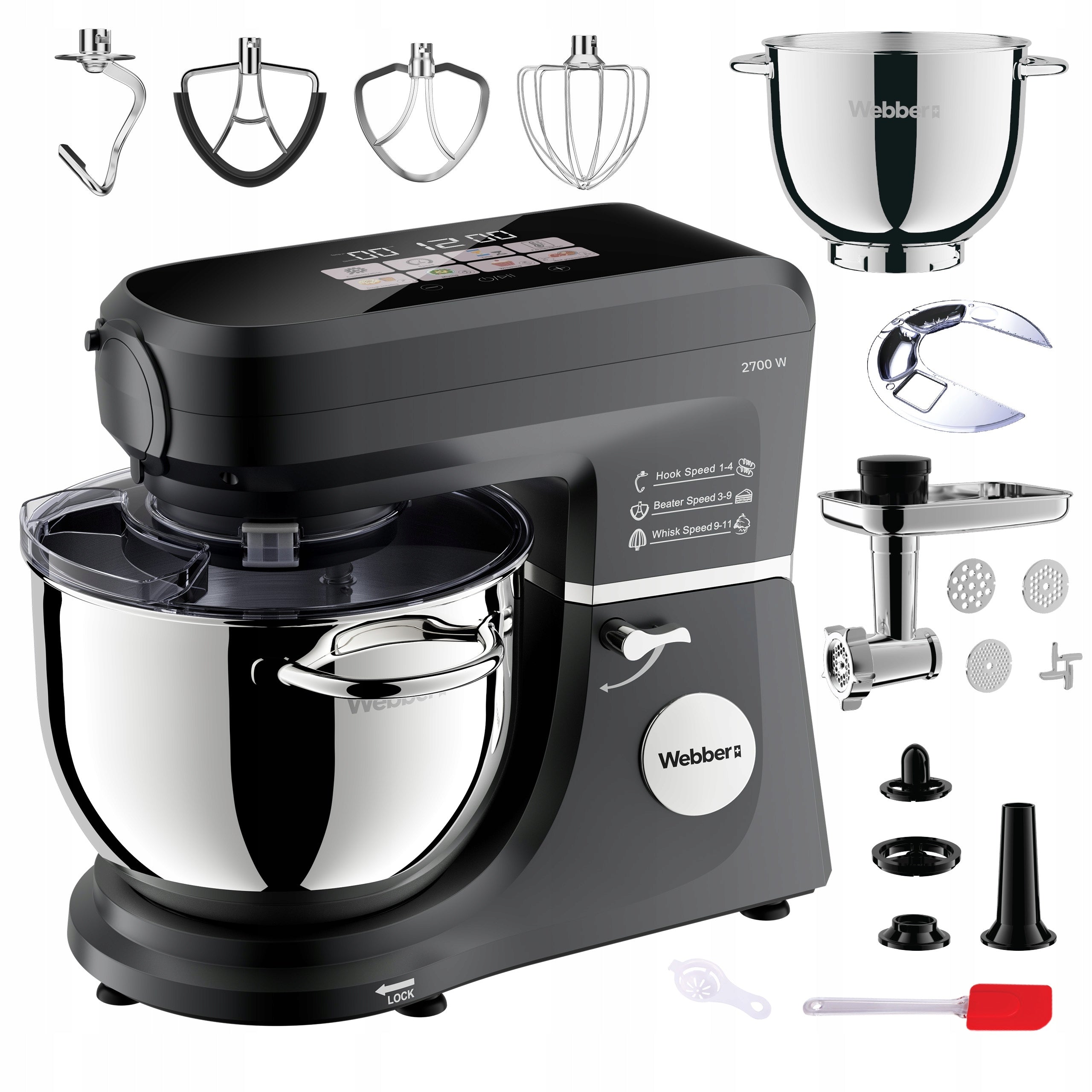 Planetary food processor Webber SM17 2700W bowl 7L multifunction mixer