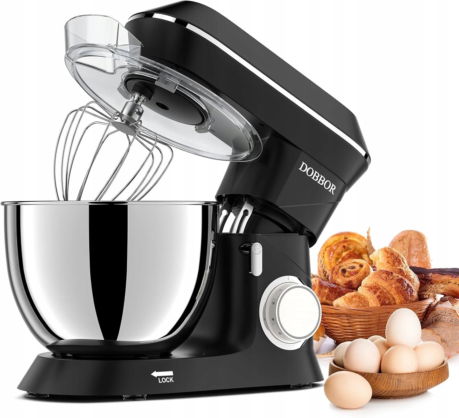 Planetary mixer 1500W 9,5L 7 gears bowl inox steel black Packaging status original