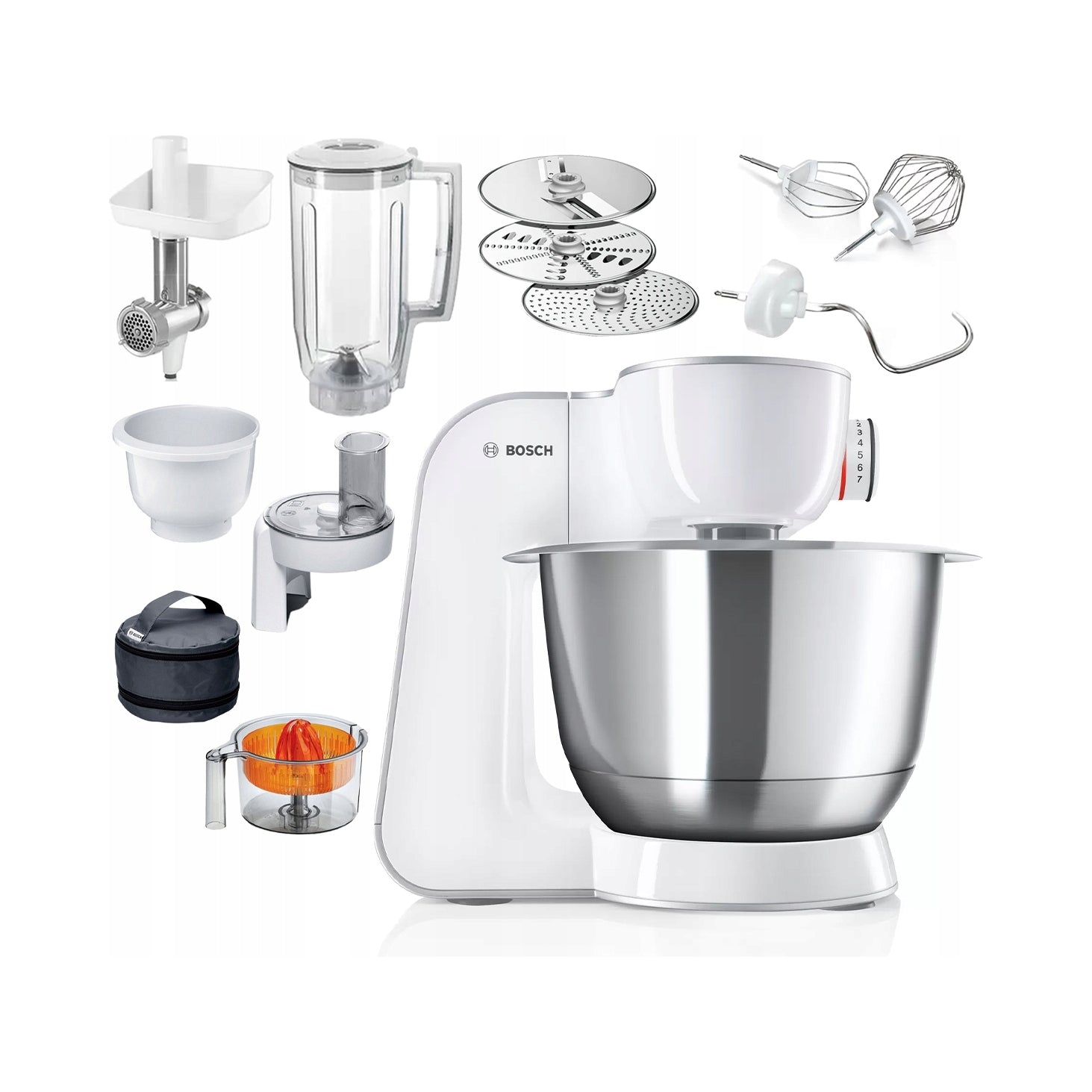 Planetary robot Bosch MUM58258 1000 In 2 bowls 7 speed meat grinder