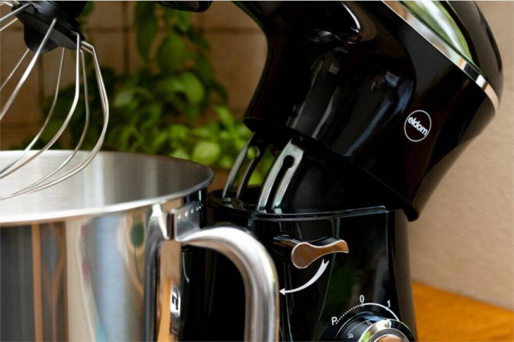 Planetary robot ELDOM WRK2000 Stelo Black Safety anti-slip feet safety switch safety lock lid lock mixing arm lock