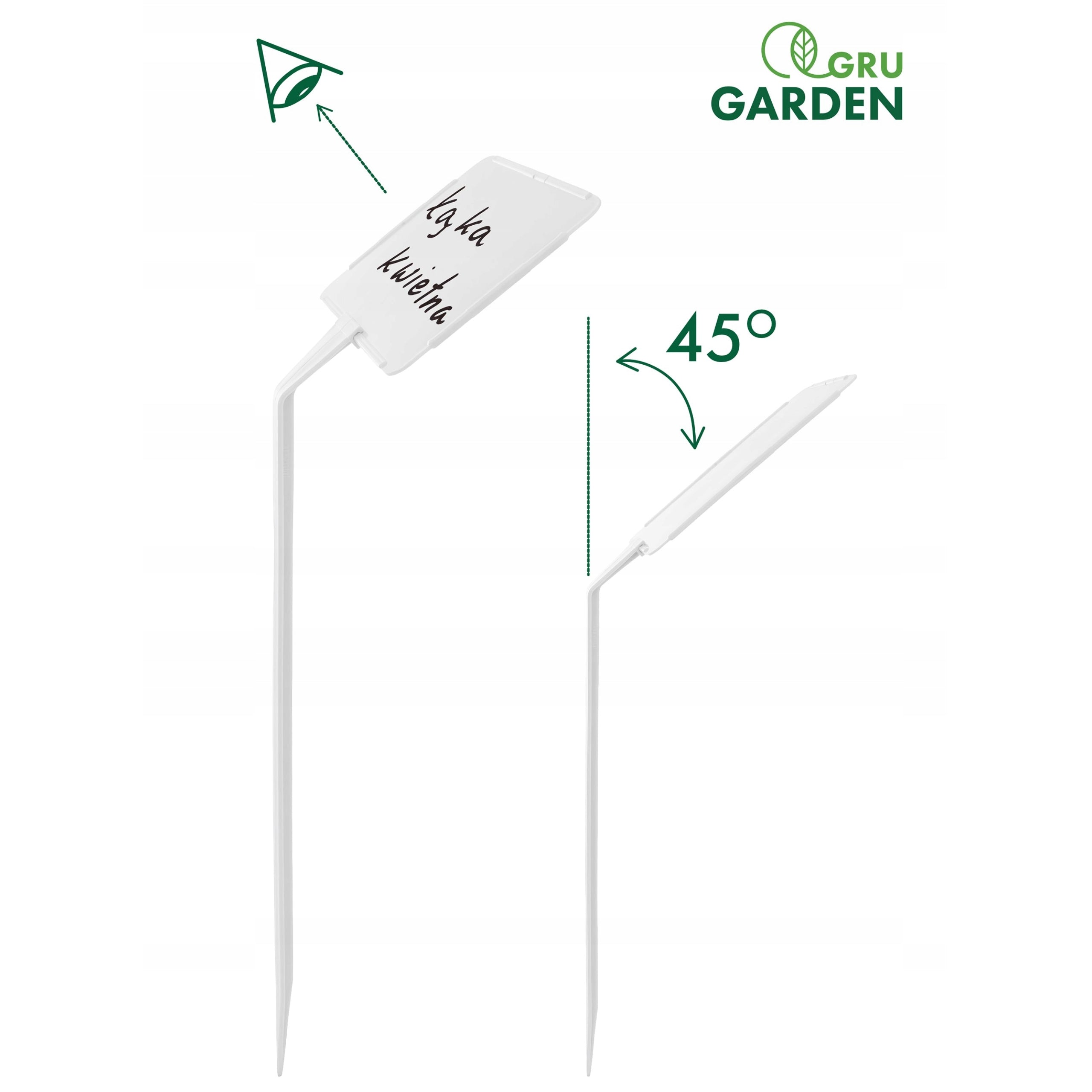 Plant Description Labels LARGE 16x11 cm Interchangeable White Field Product height 46 cm