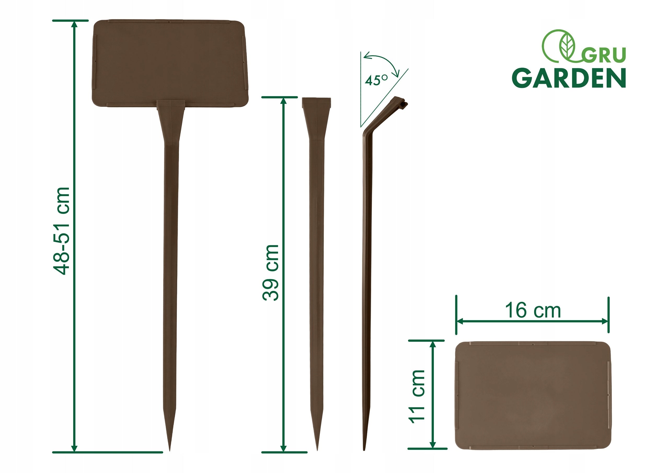 Plant Description Labels LARGE 16x11cm Interchangeable Field + Marker Kind standing
