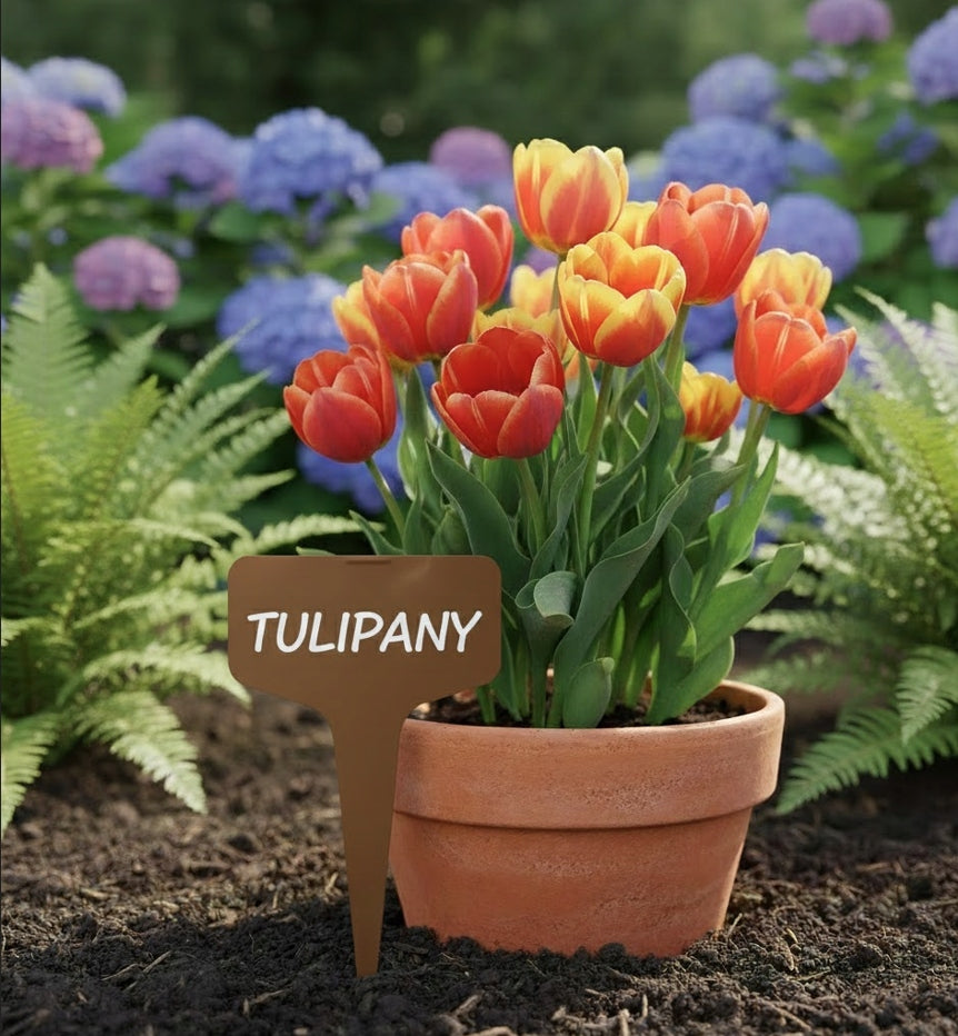 Plant Description Plates 6x3 cm For Plant Description Brown VEGETABLES + Marker Brand GruGarden