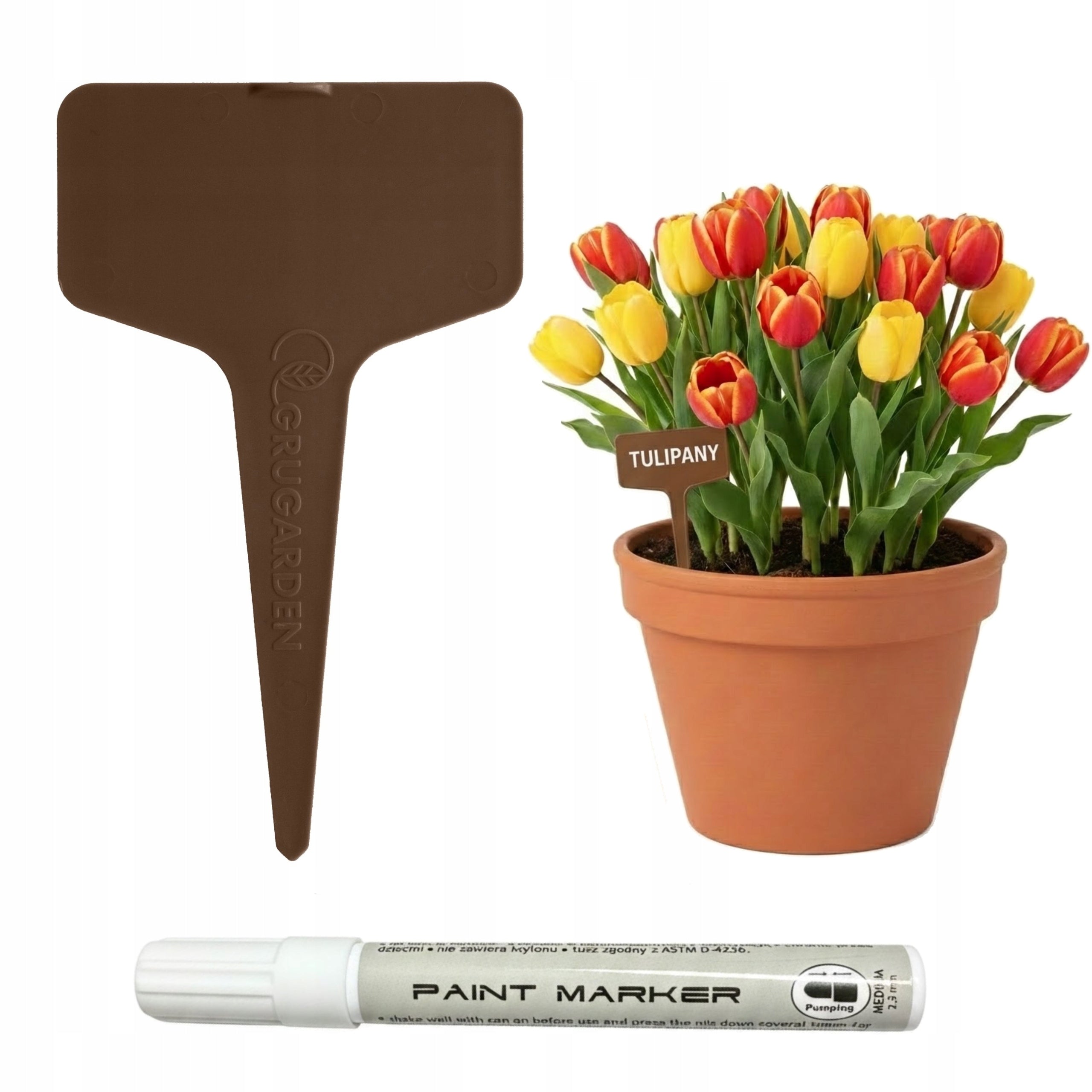 Plant Description Plates 6x3 cm For Plant Description Brown VEGETABLES + Marker