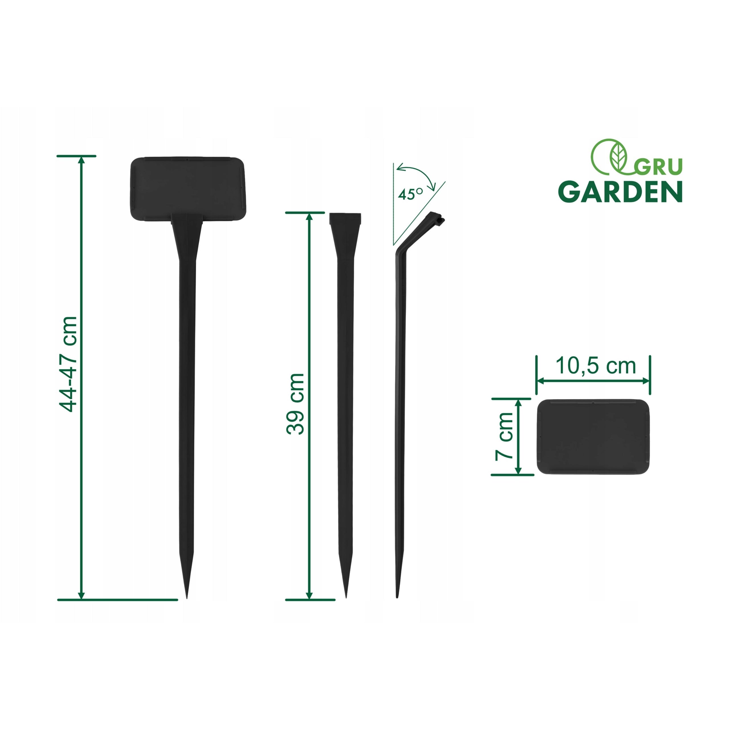 Plant Description Plates Small 10,5x7cm Interchangeable Field Black +marker Kind standing