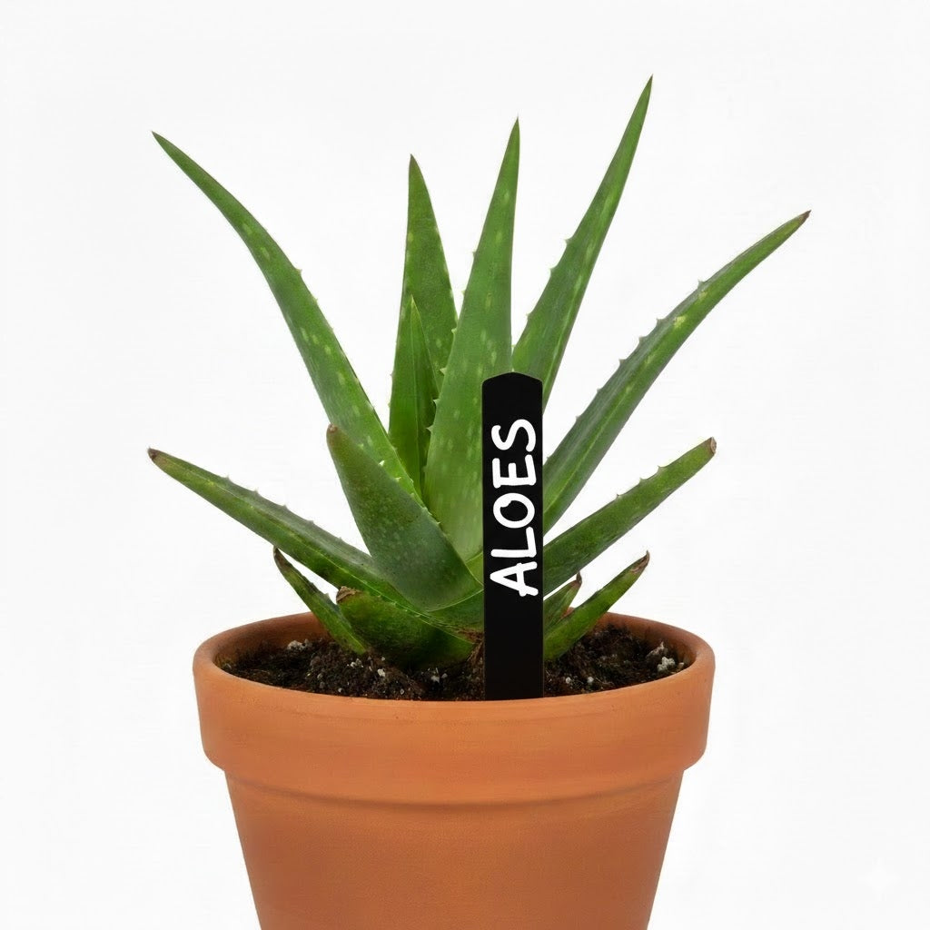 Plant Labels 12cm Seedling Plates Vegetable Description Black Brand GruGarden